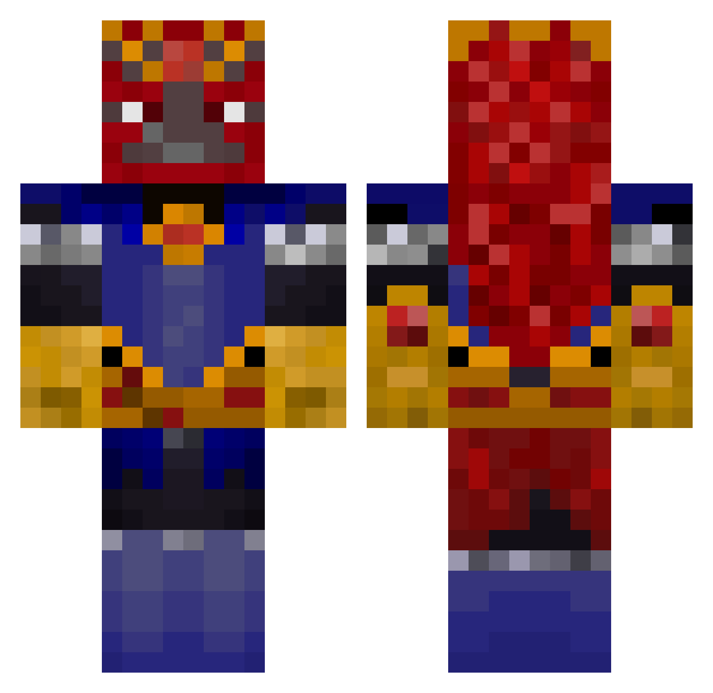 Serenes Minecraft skin, front and back view
