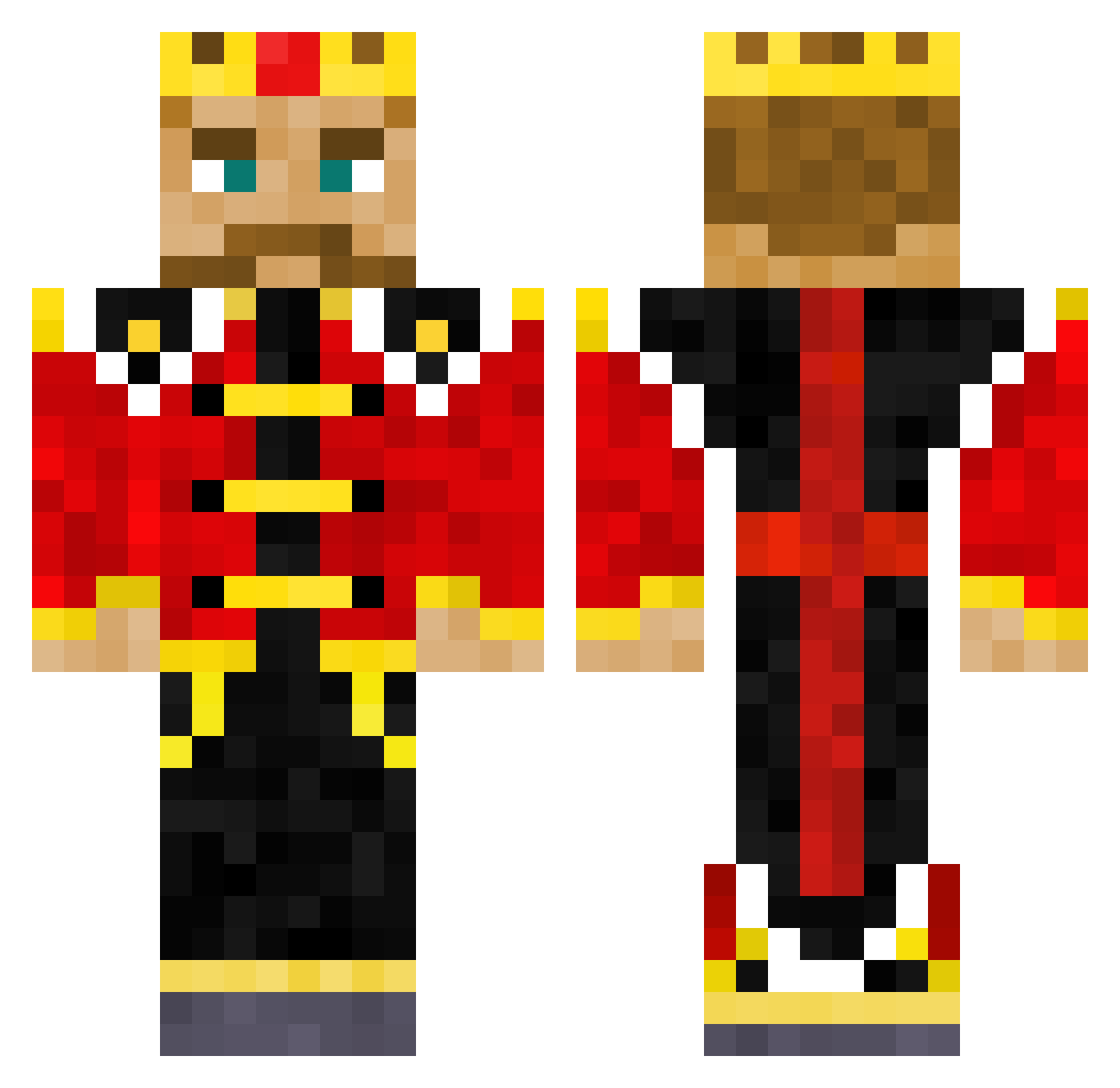Caribou_Lew Minecraft skin, front and back view