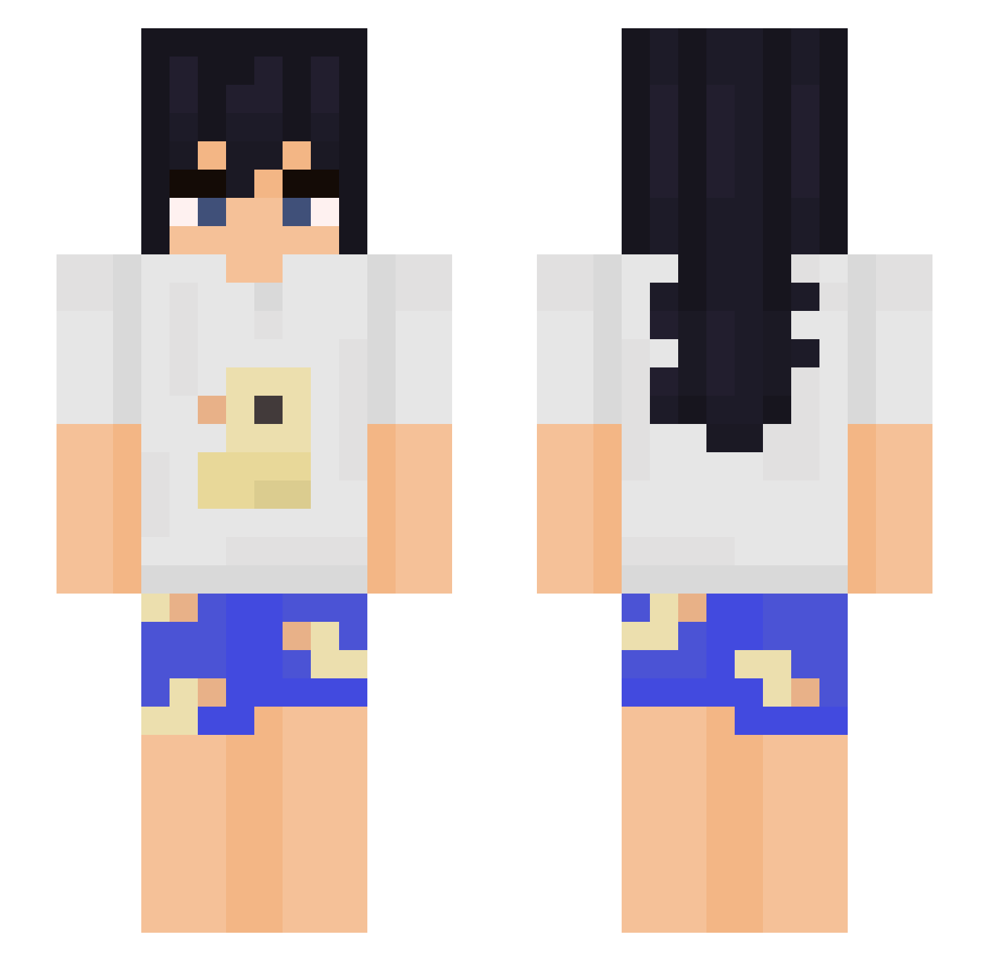 HexWat4r Minecraft skin, front and back view