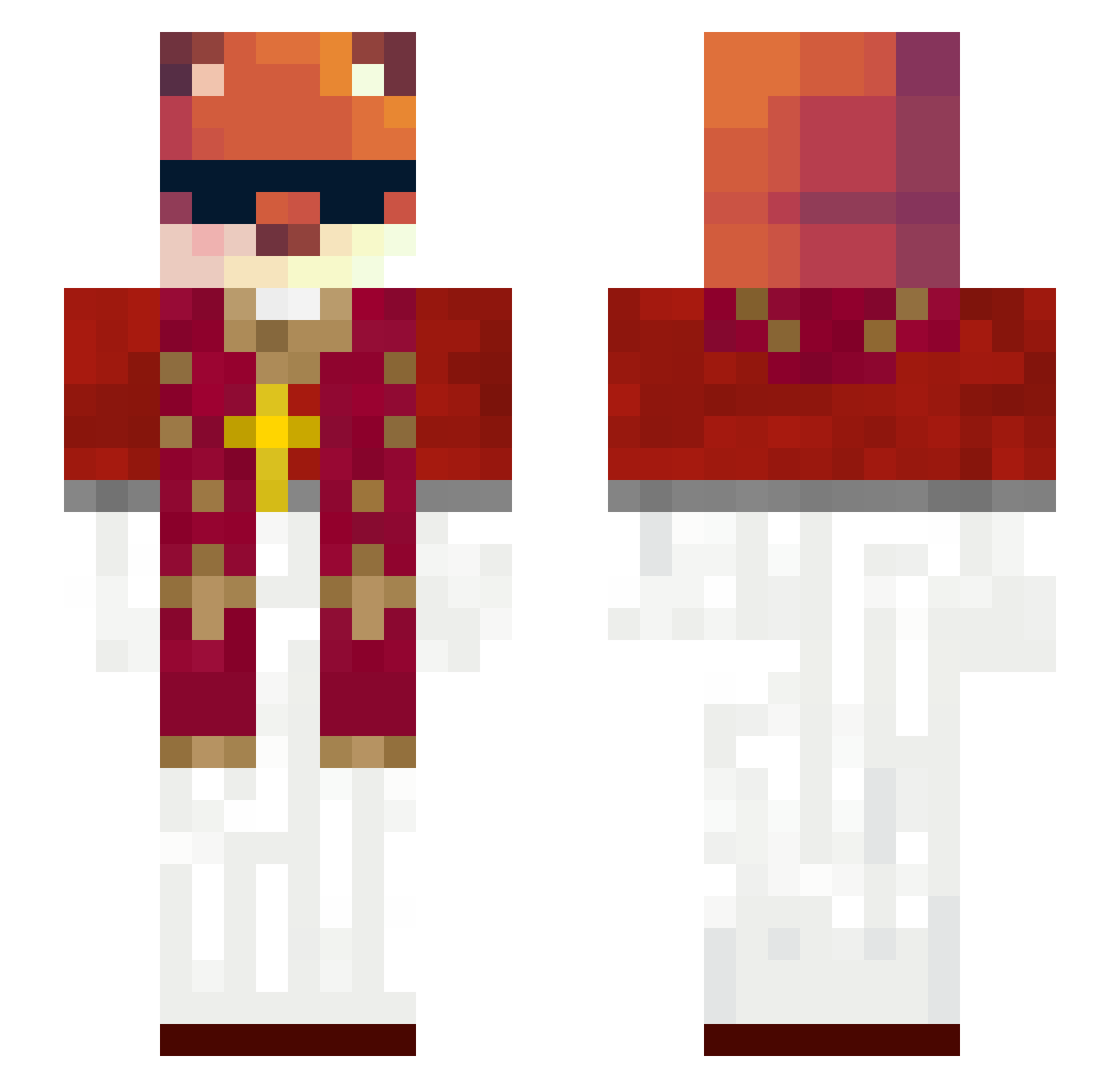 Bajerowaty Minecraft skin, front and back view