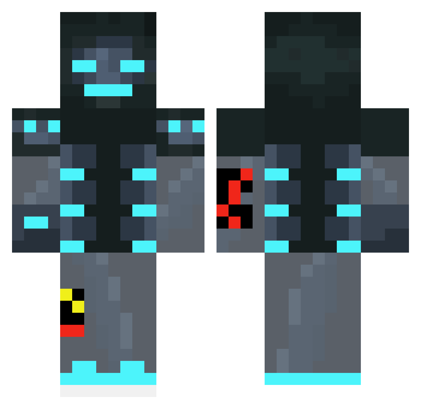 LNKeks Minecraft skin, front and back view