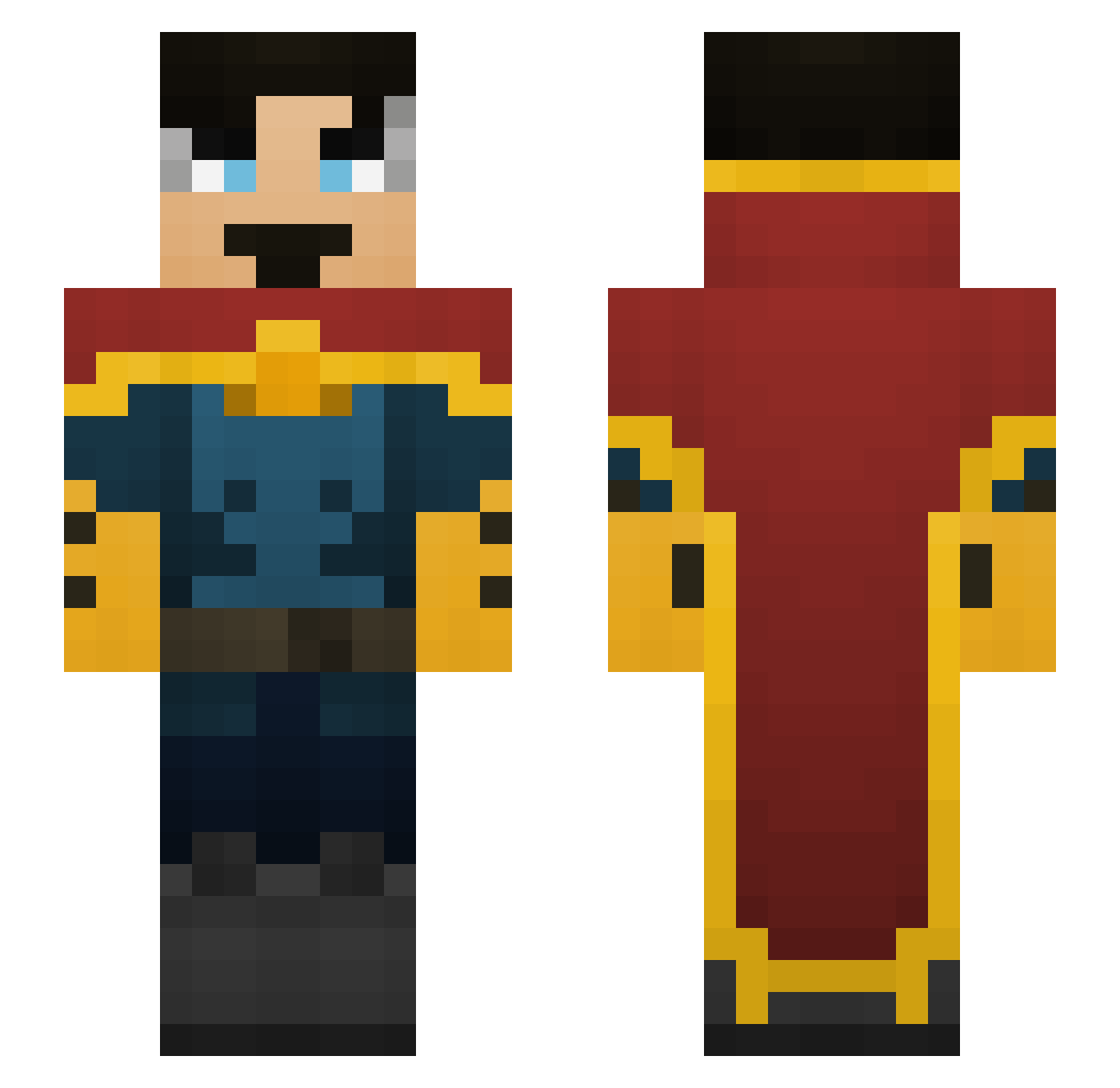 Breadixis Minecraft skin, front and back view