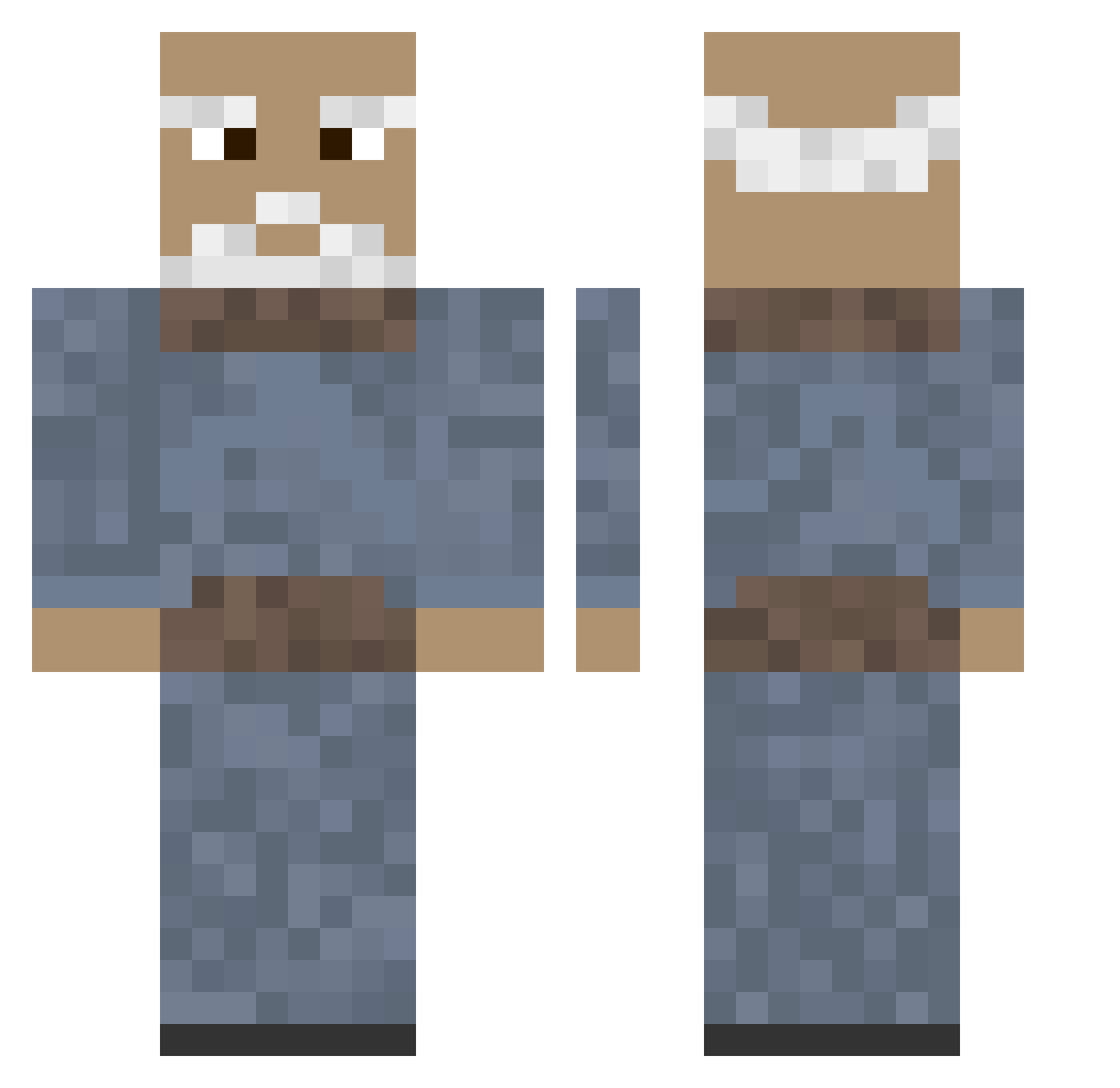 Alppi Minecraft skin, front and back view
