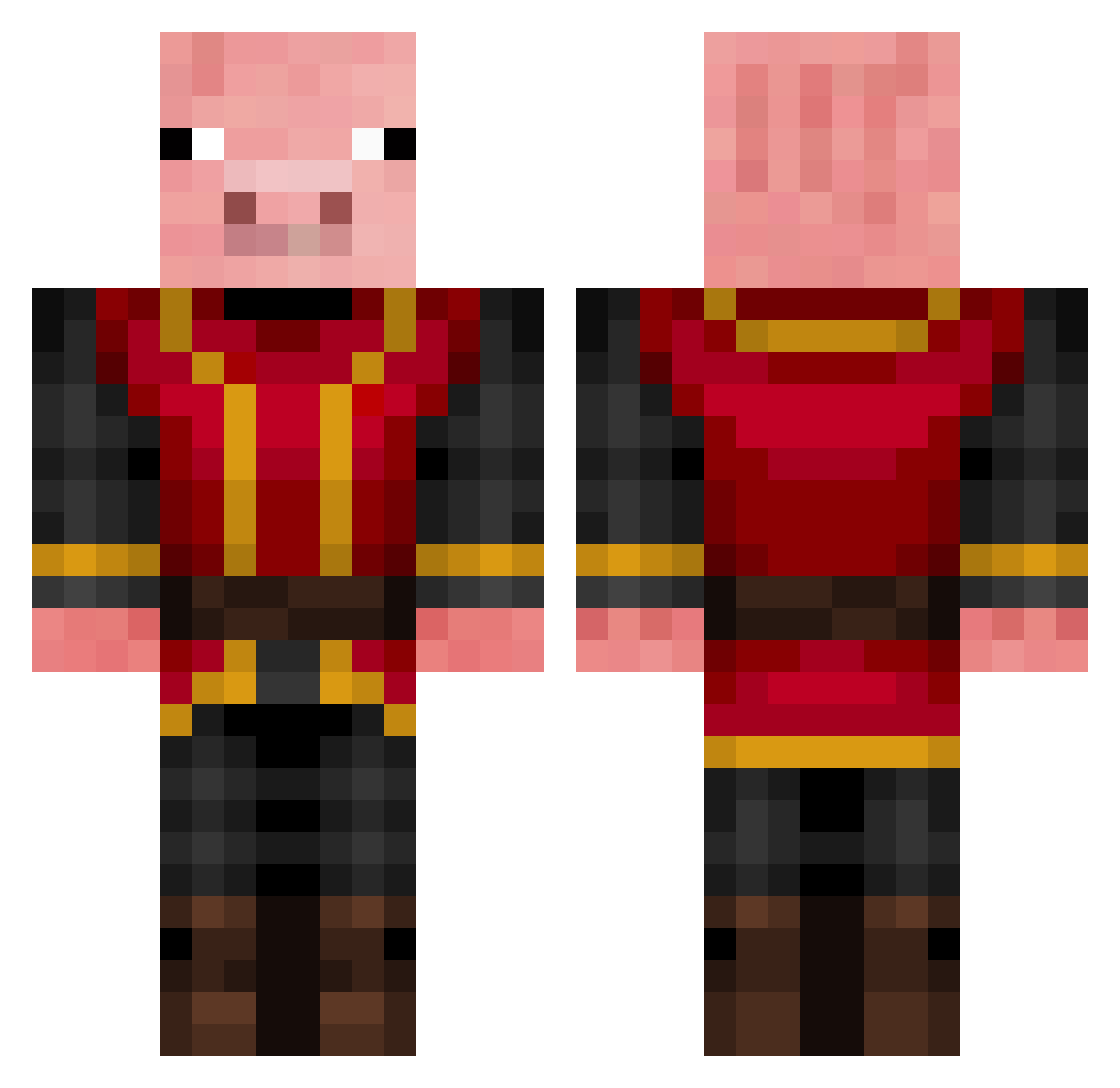 M3lichar Minecraft skin, front and back view