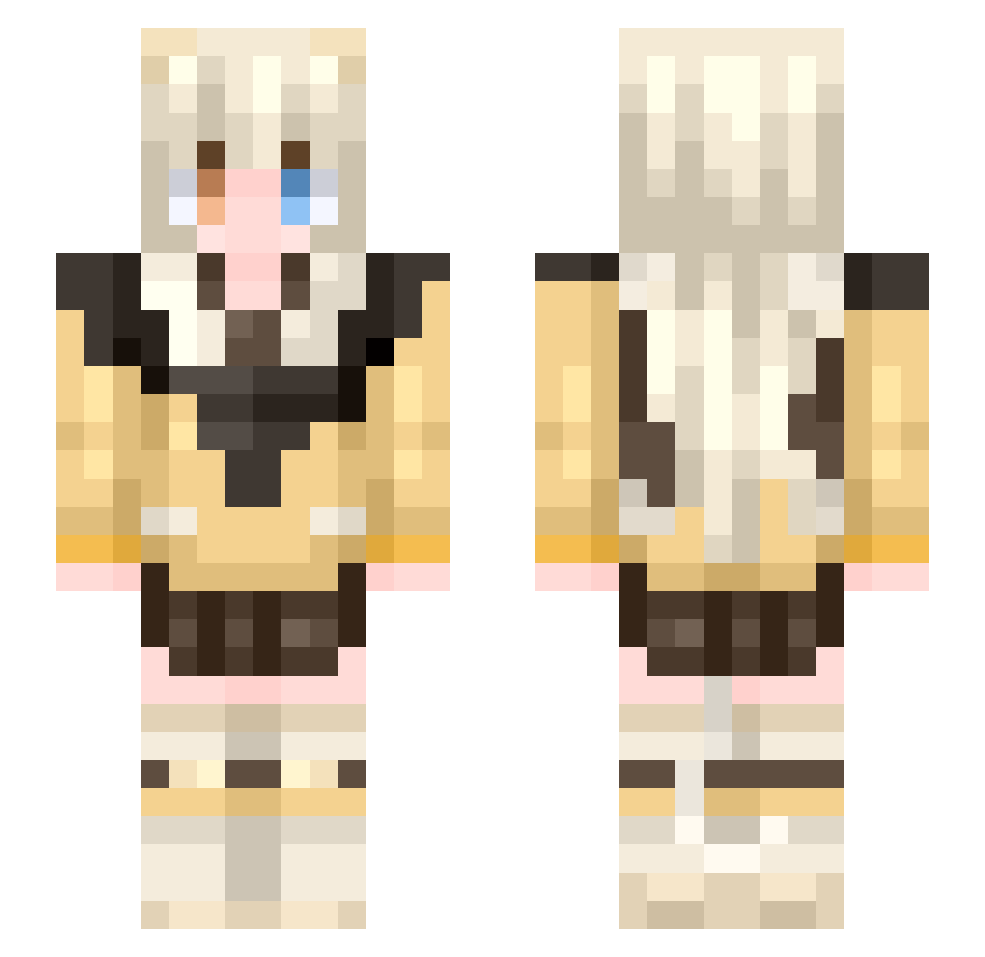 Aoha_Insania Minecraft skin, front and back view
