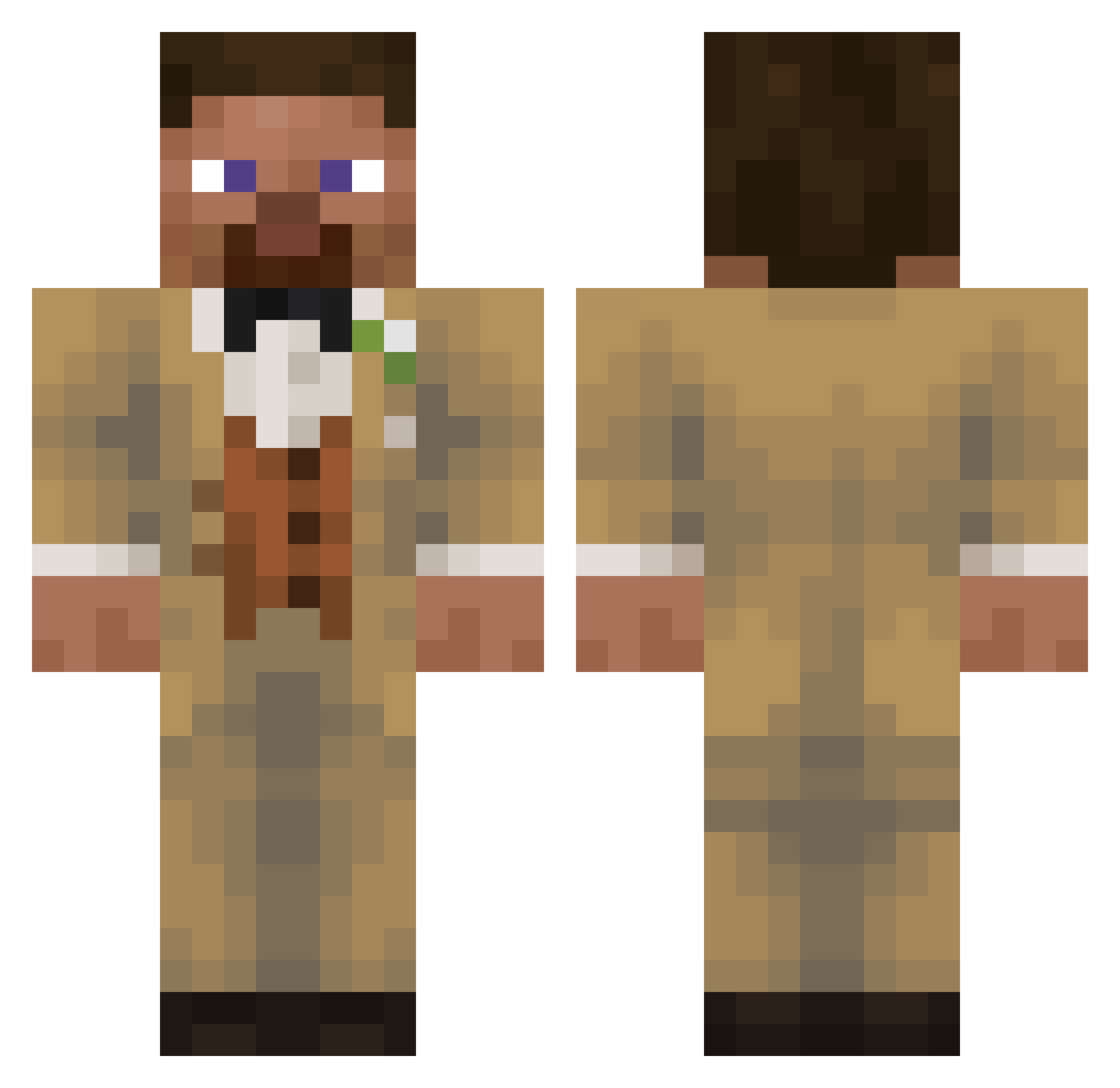 Grifterbuddy Minecraft skin, front and back view