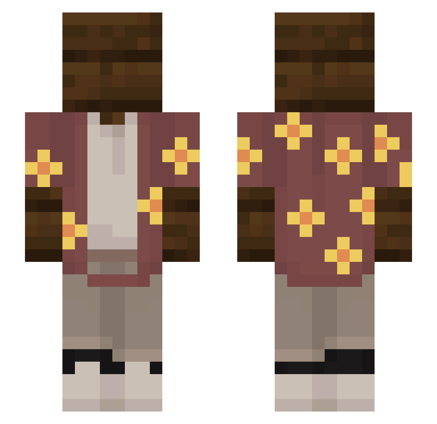 cordanirato Minecraft skin, front and back view