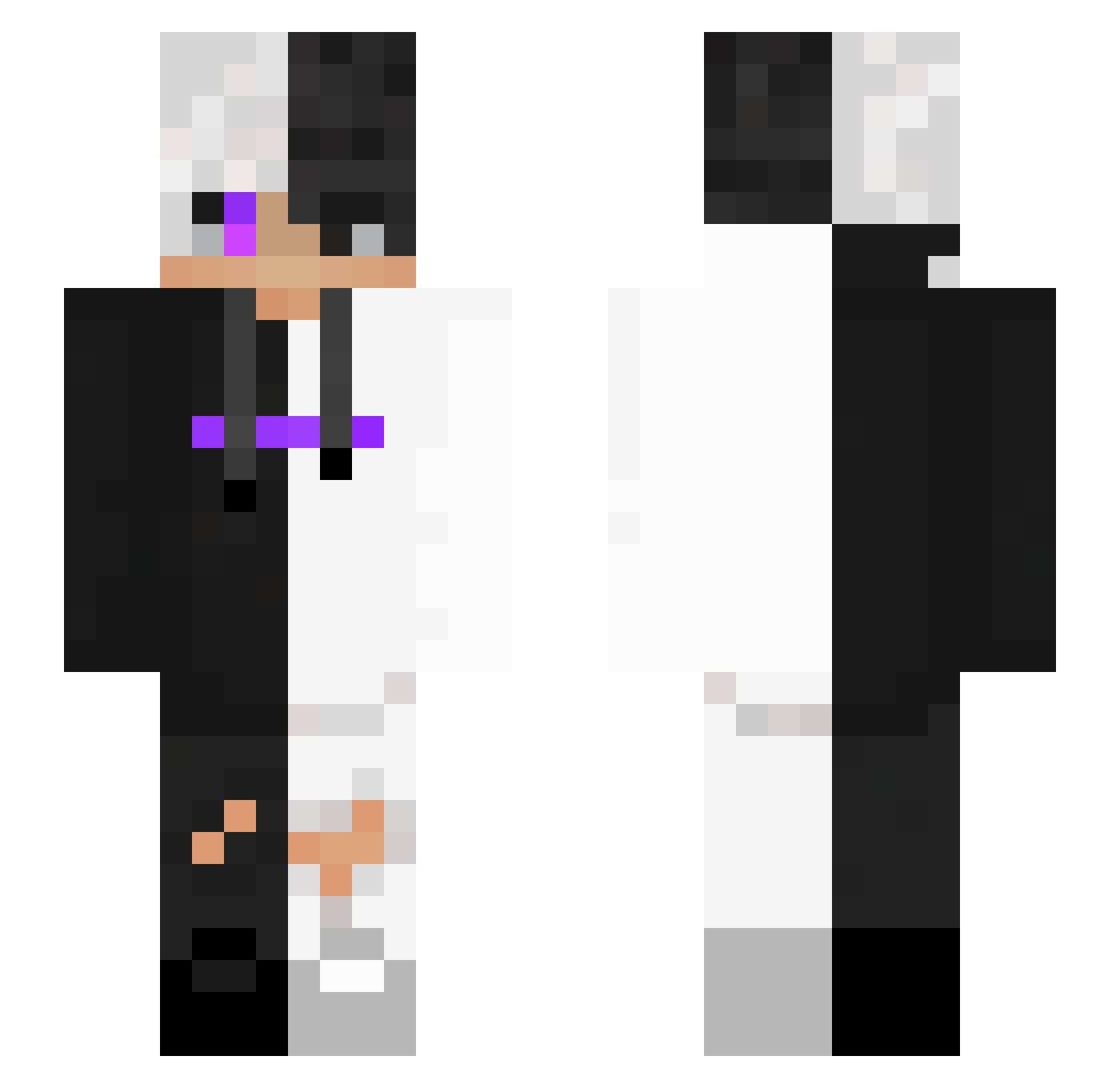AST3RS Minecraft skin, front and back view