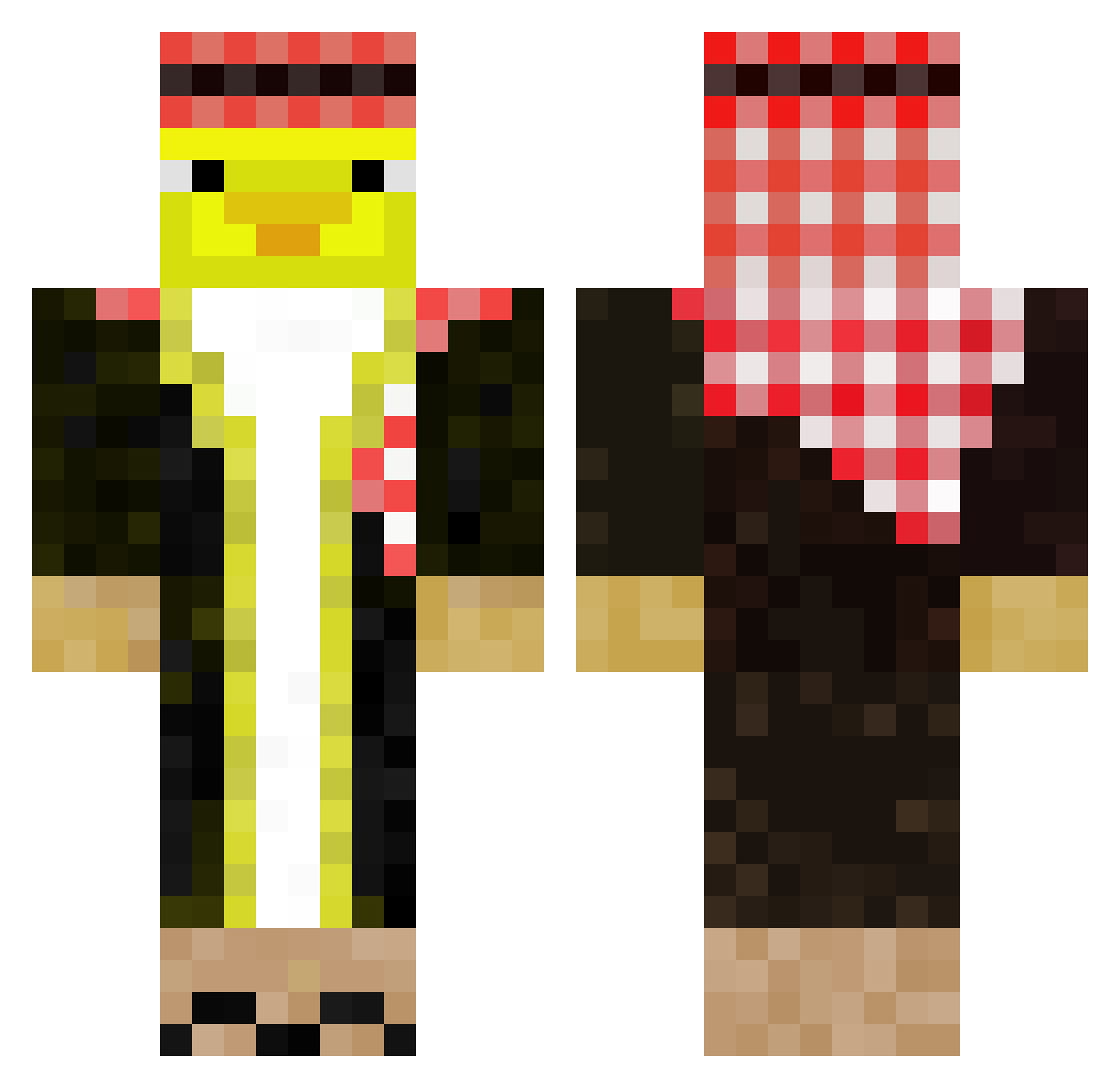 plufey Minecraft skin, front and back view