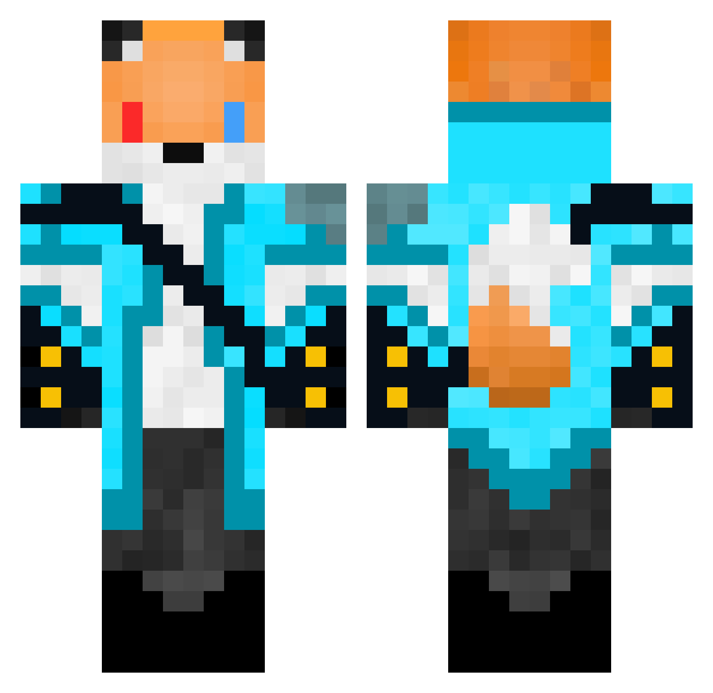 bucketofbeans Minecraft skin, front and back view