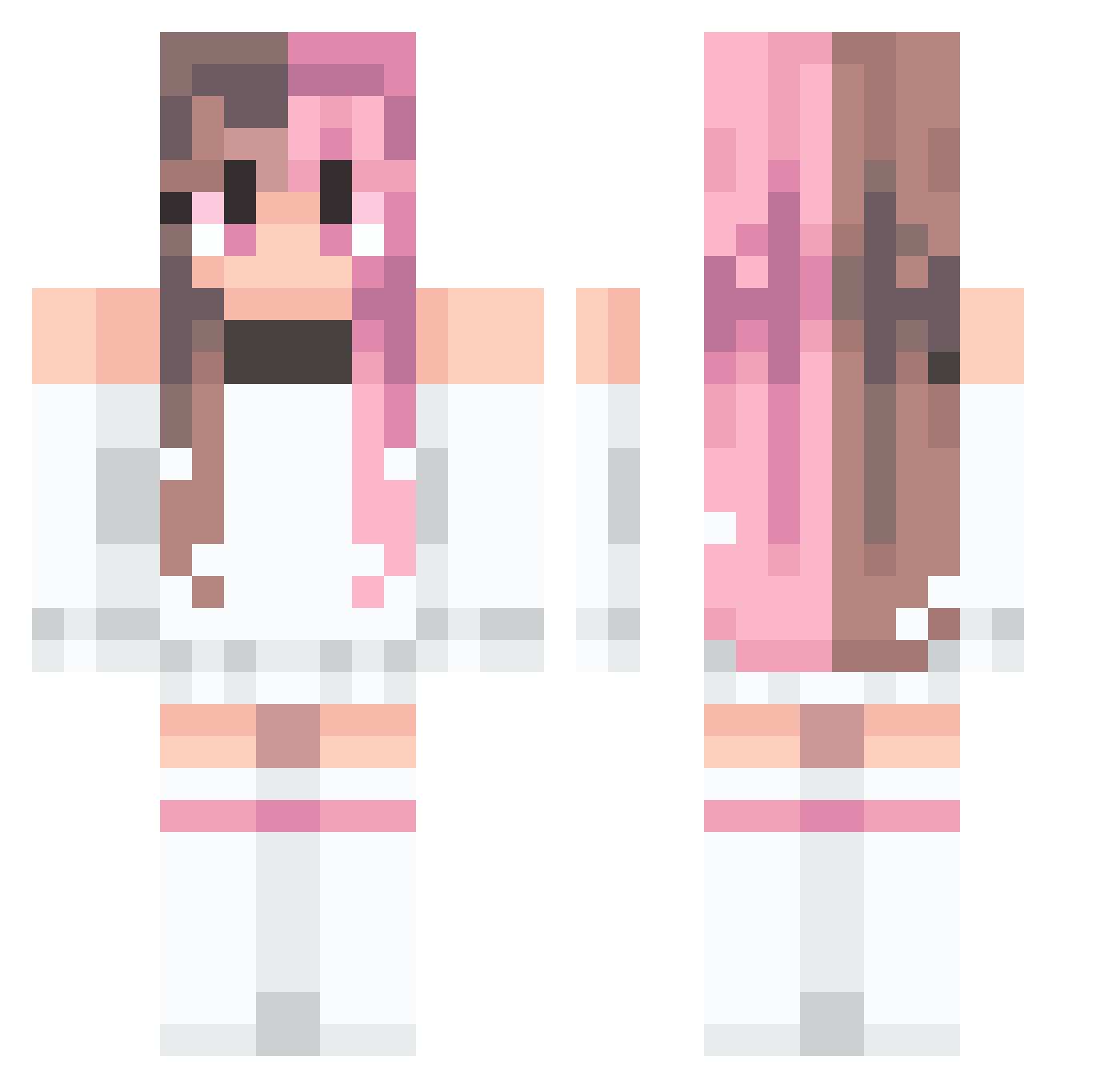 BlueGlus Minecraft skin, front and back view