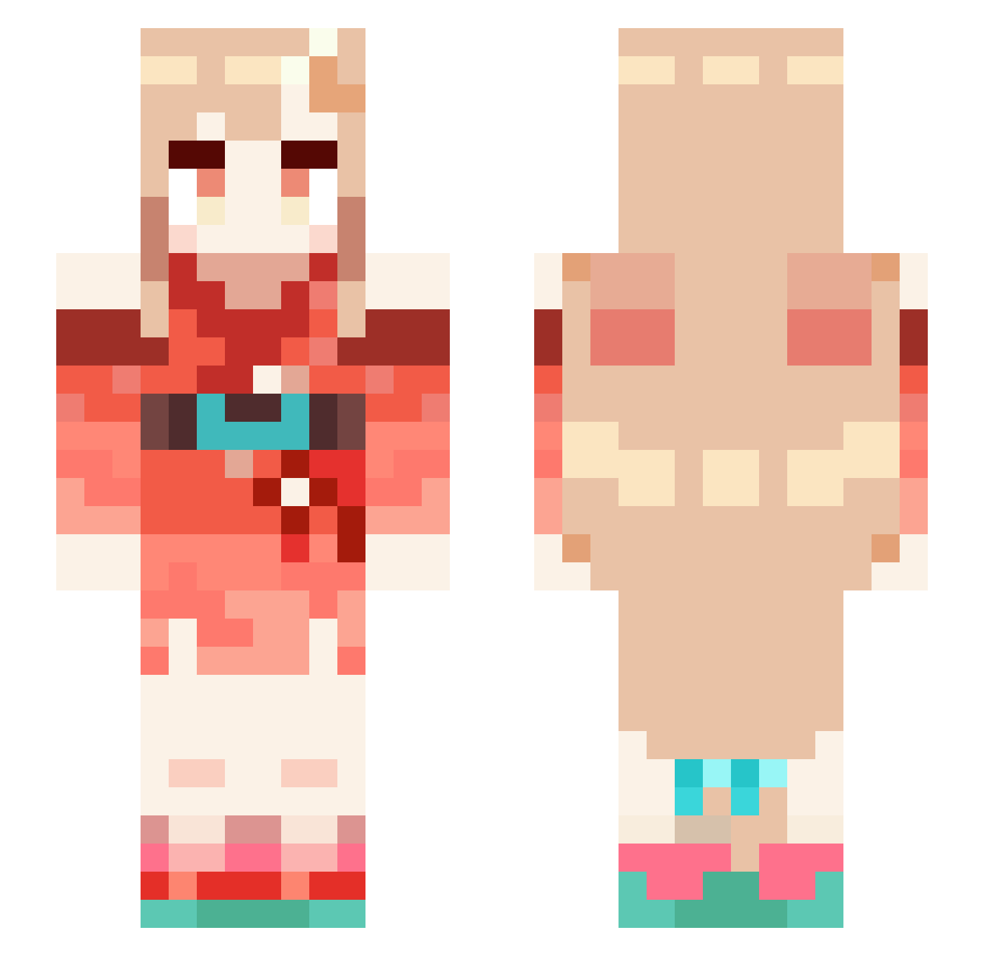 ElevenLabs Minecraft skin, front and back view