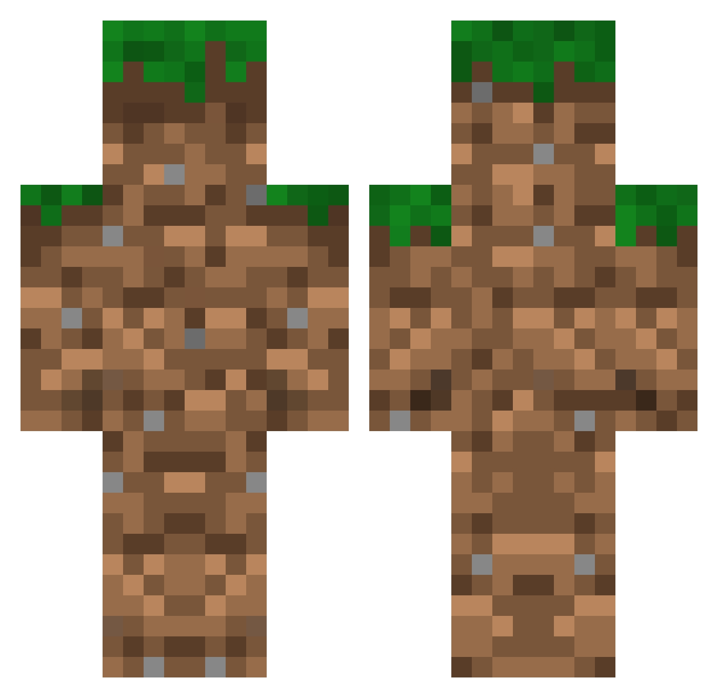 creamycream Minecraft skin, front and back view