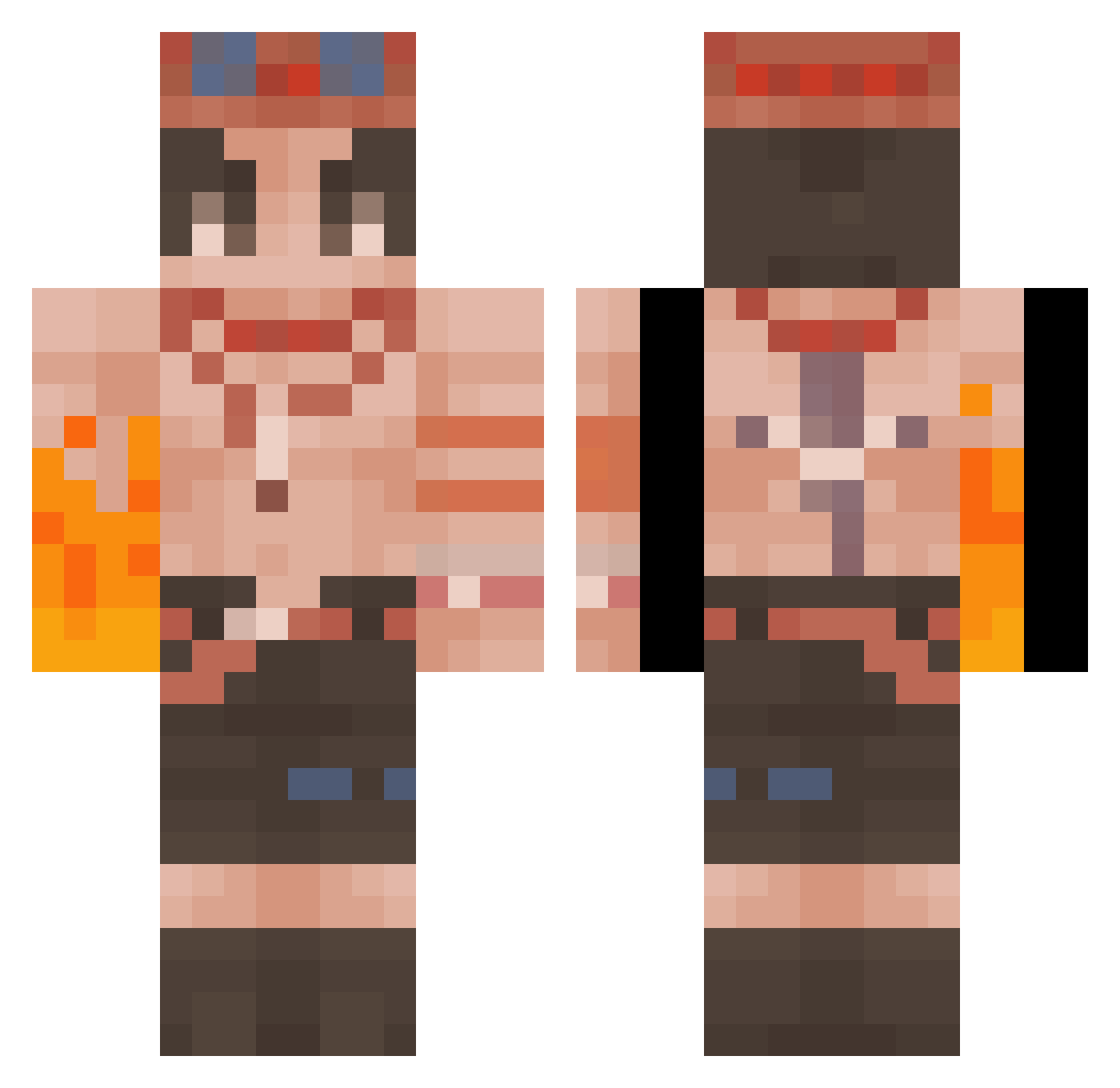 Affencrew1020 Minecraft skin, front and back view