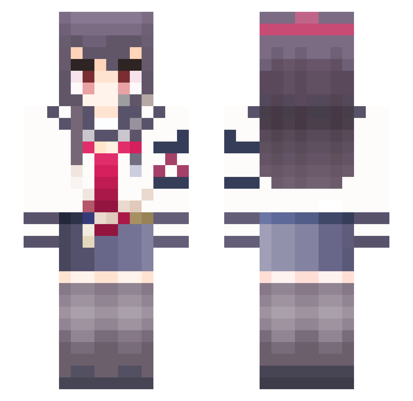 Loapd Minecraft skin, front and back view