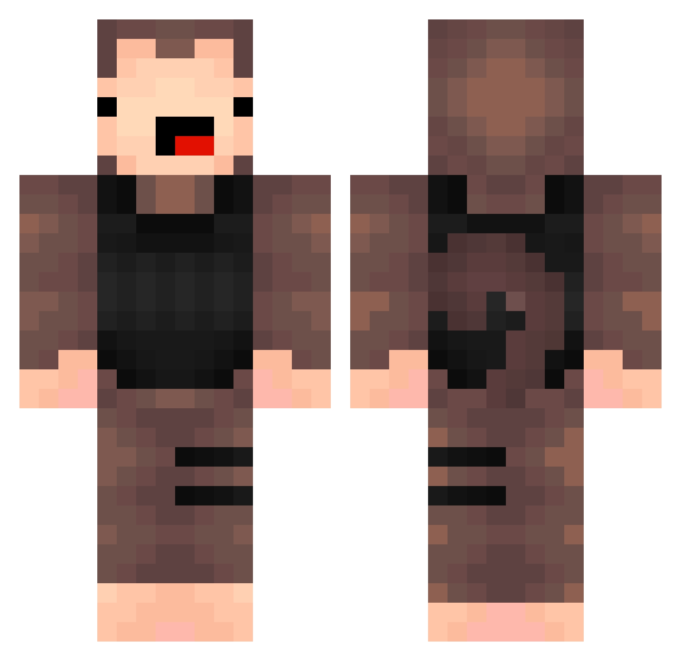 Monkey7602 Minecraft skin, front and back view