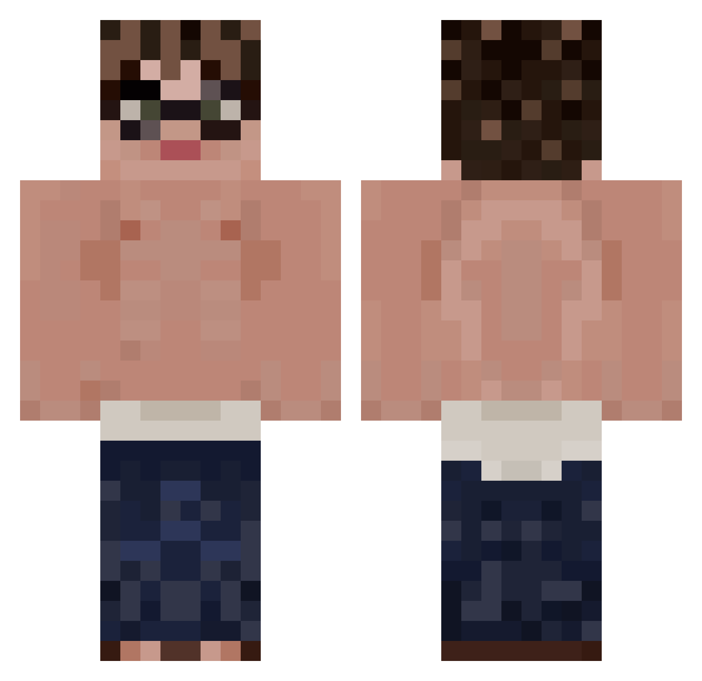 PLYLIST Minecraft skin, front and back view