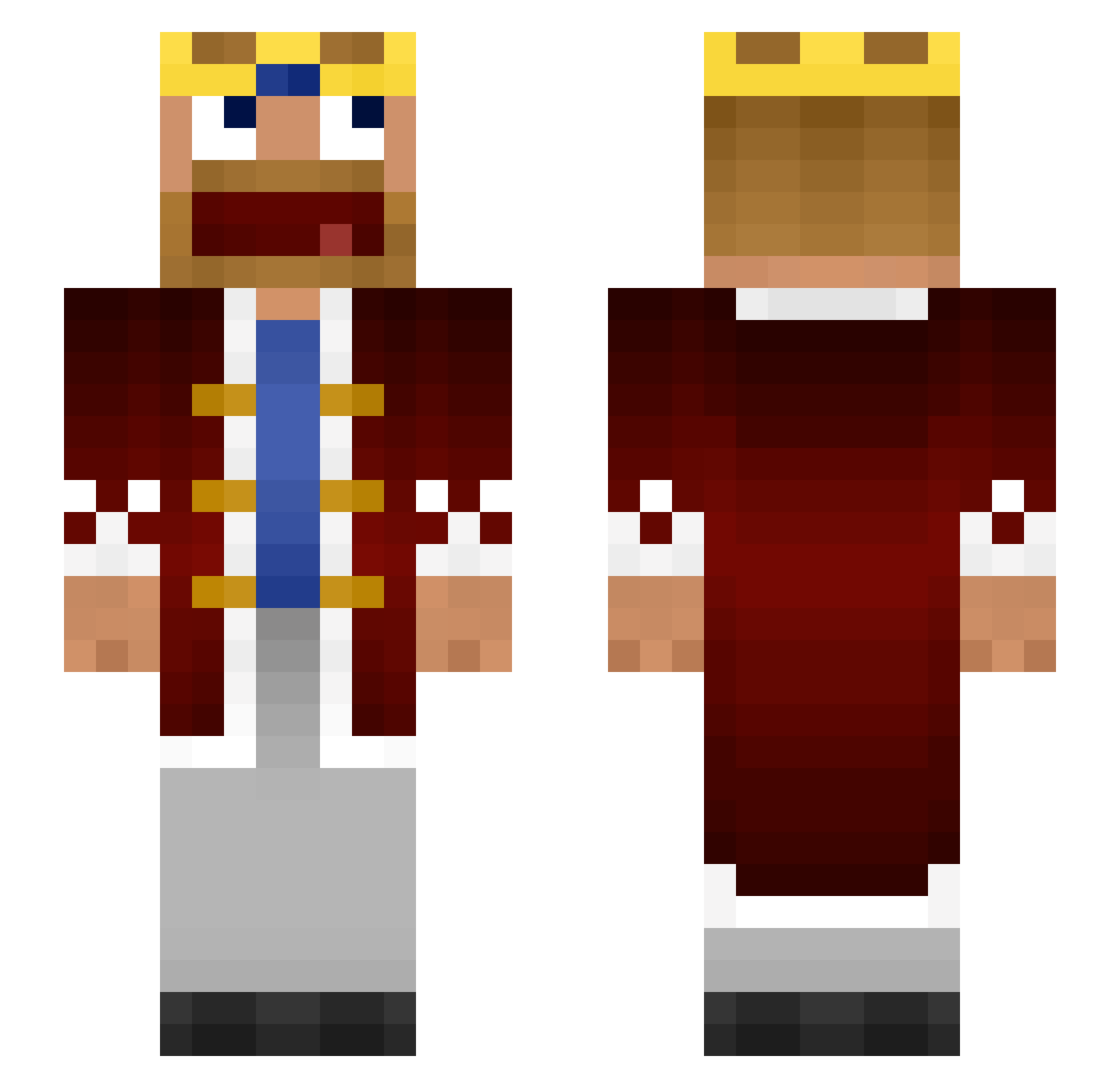 KrosserWurm Minecraft skin, front and back view