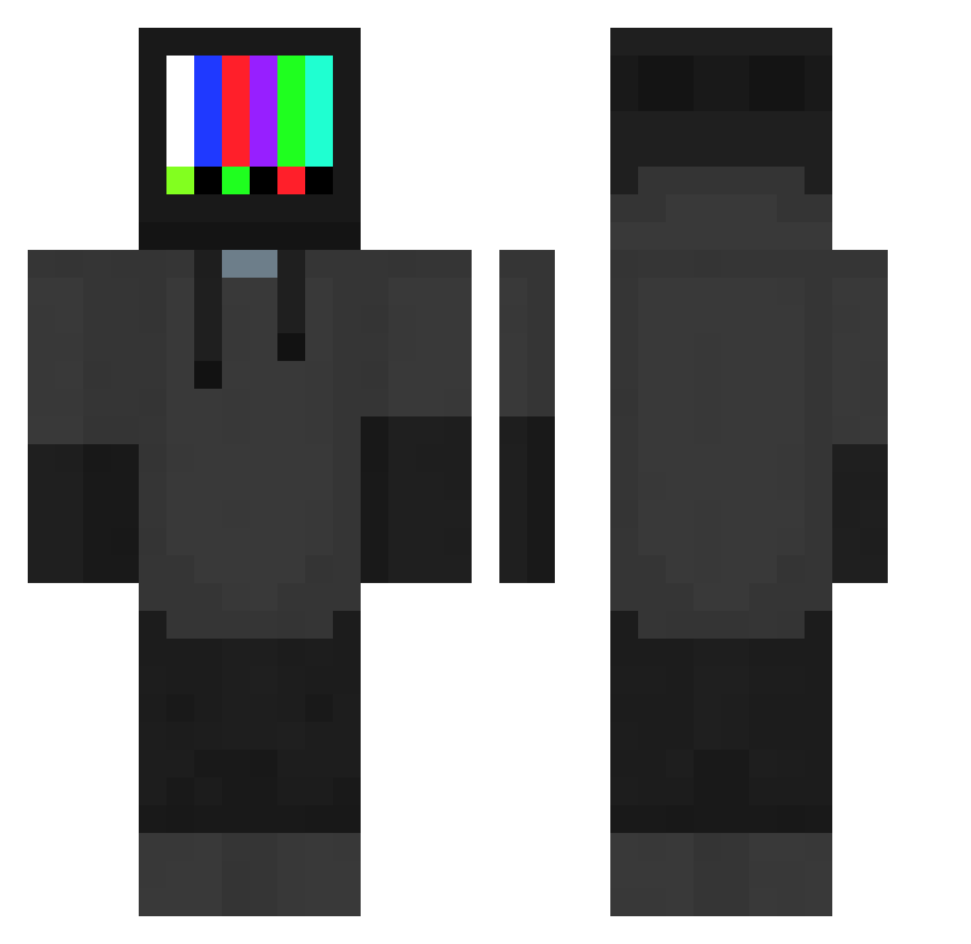 Draiez Minecraft skin, front and back view