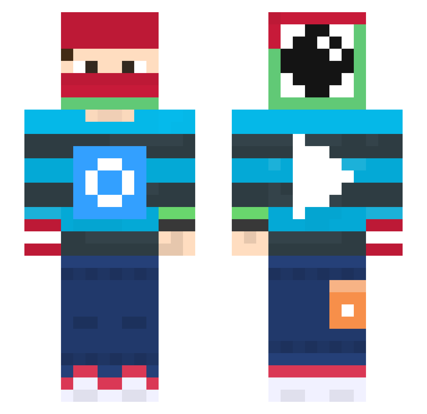 Leolino94 Minecraft skin, front and back view
