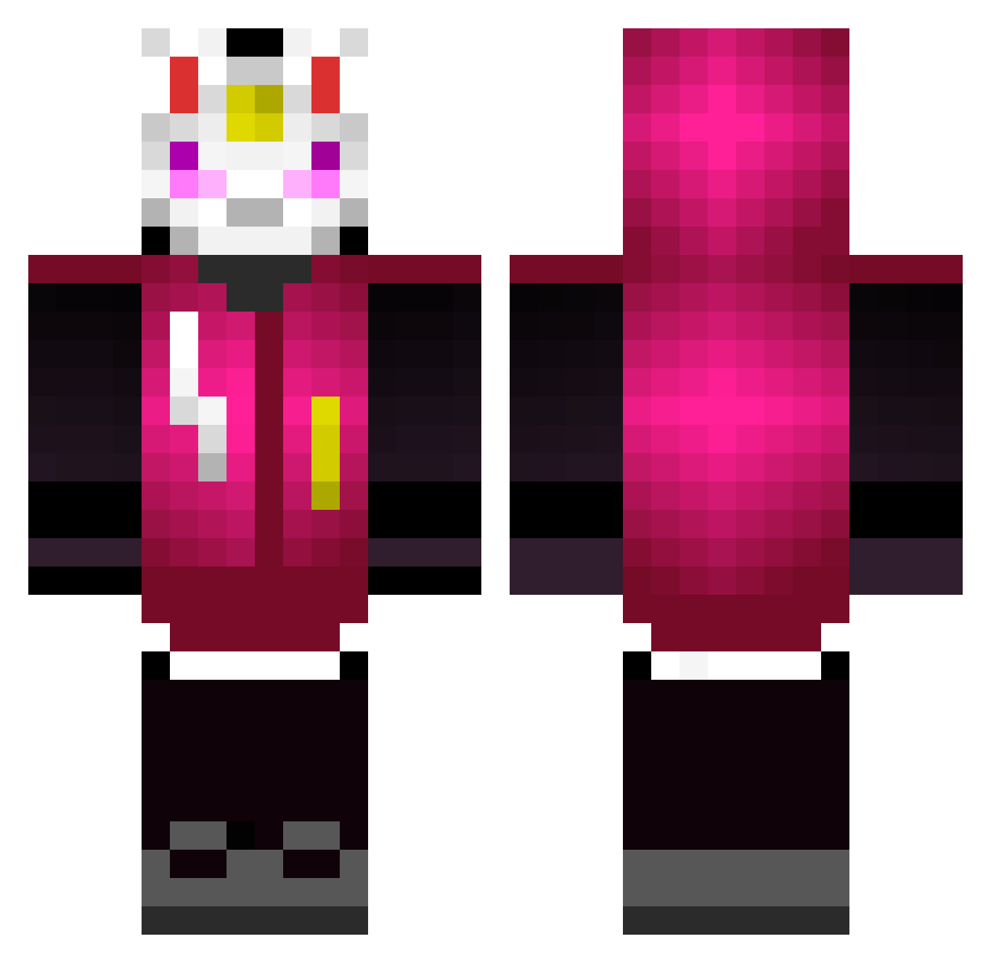Sicixj Minecraft skin, front and back view