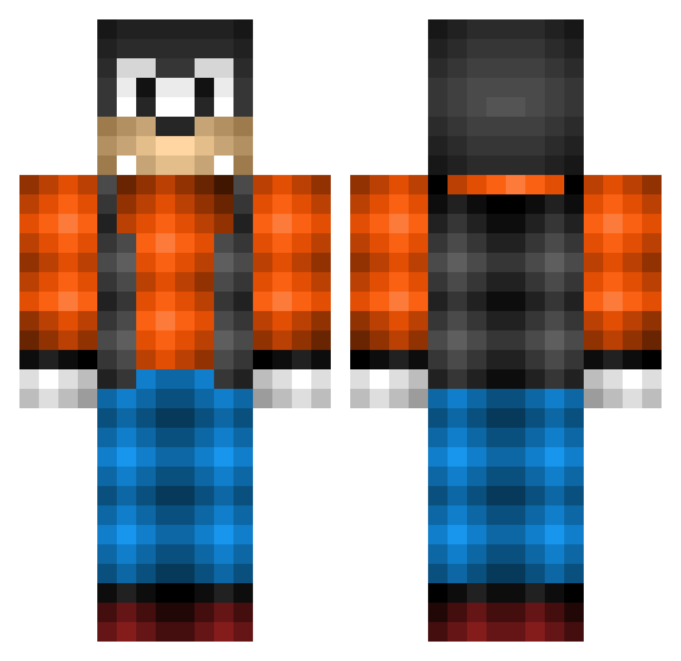 kadesuperflash Minecraft skin, front and back view