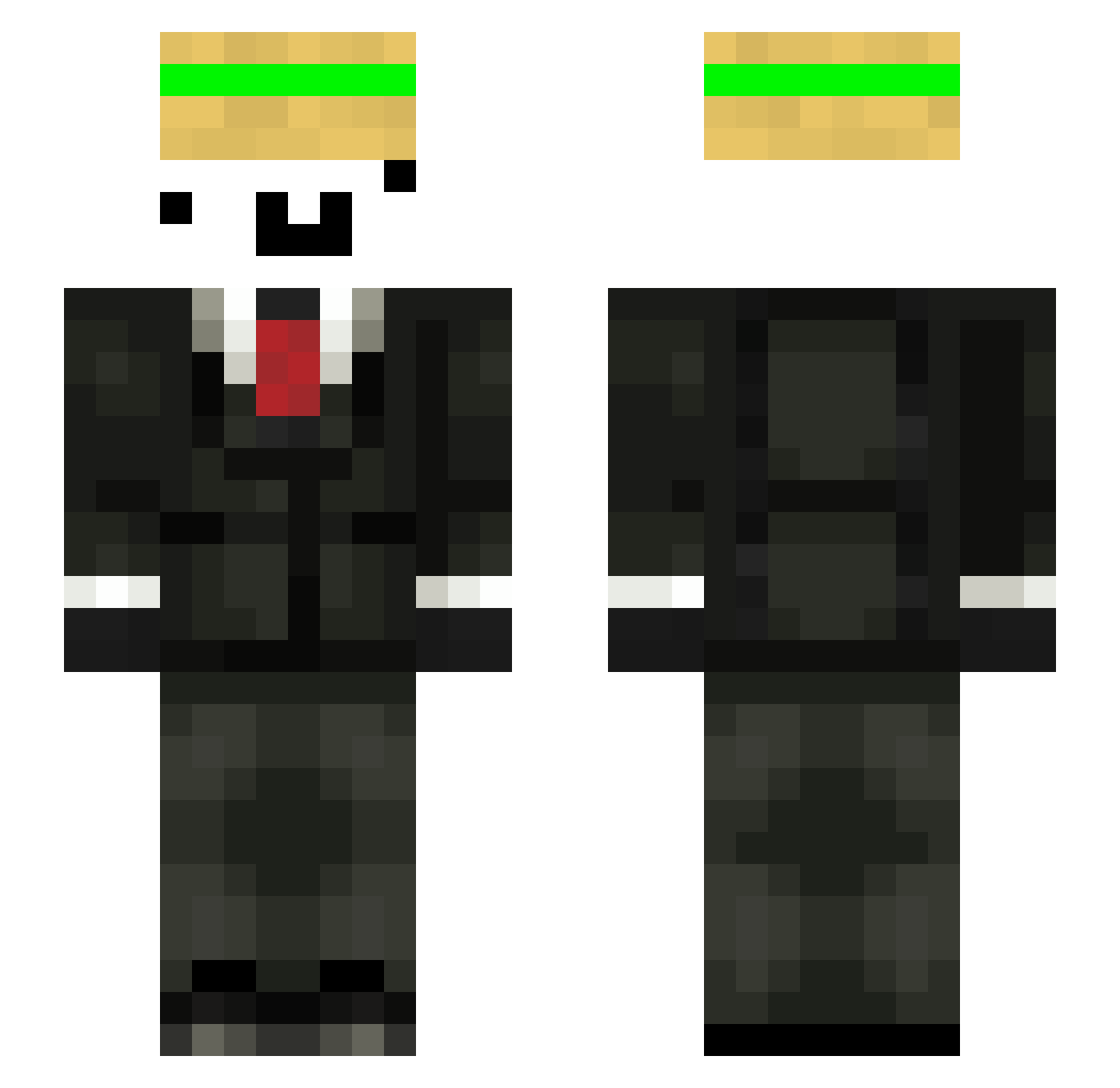 CZlobby Minecraft skin, front and back view