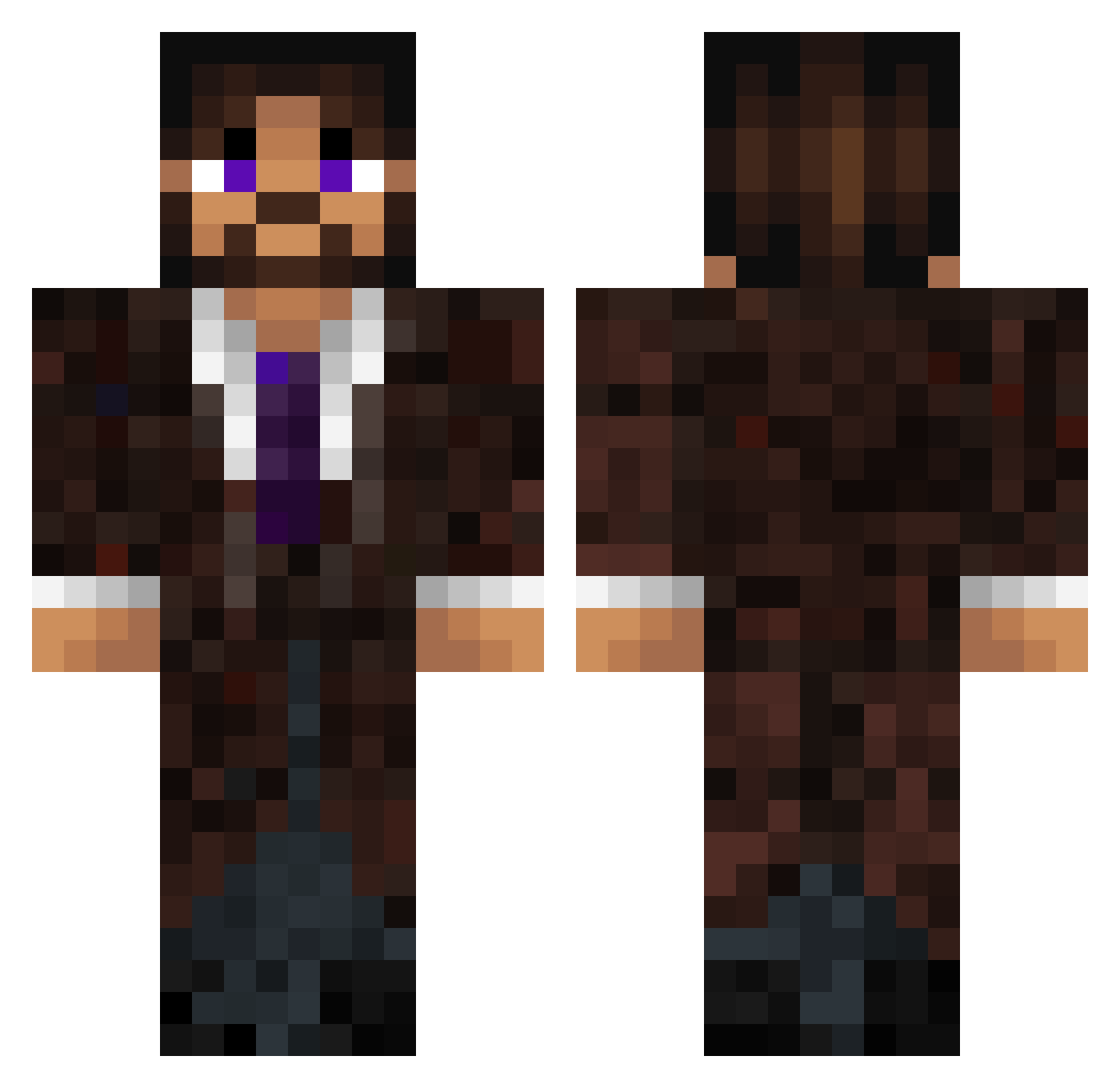 Demui Minecraft skin, front and back view