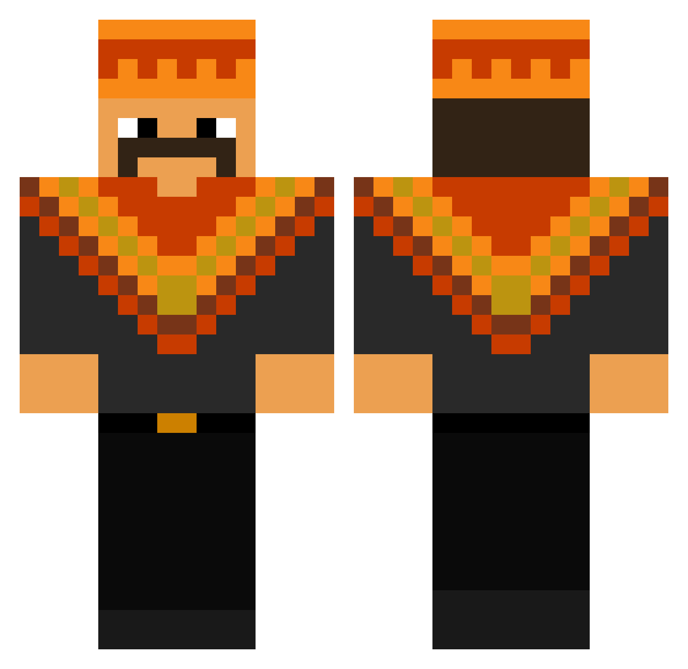 Washingtonian Minecraft skin, front and back view