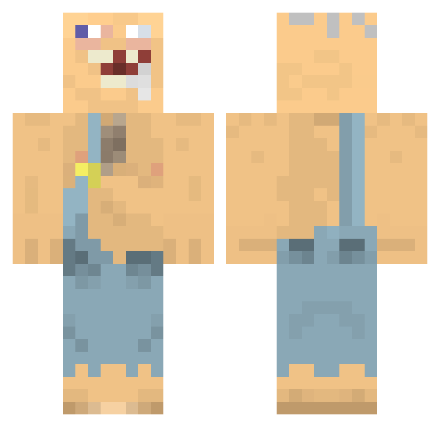 Nagijara Minecraft skin, front and back view