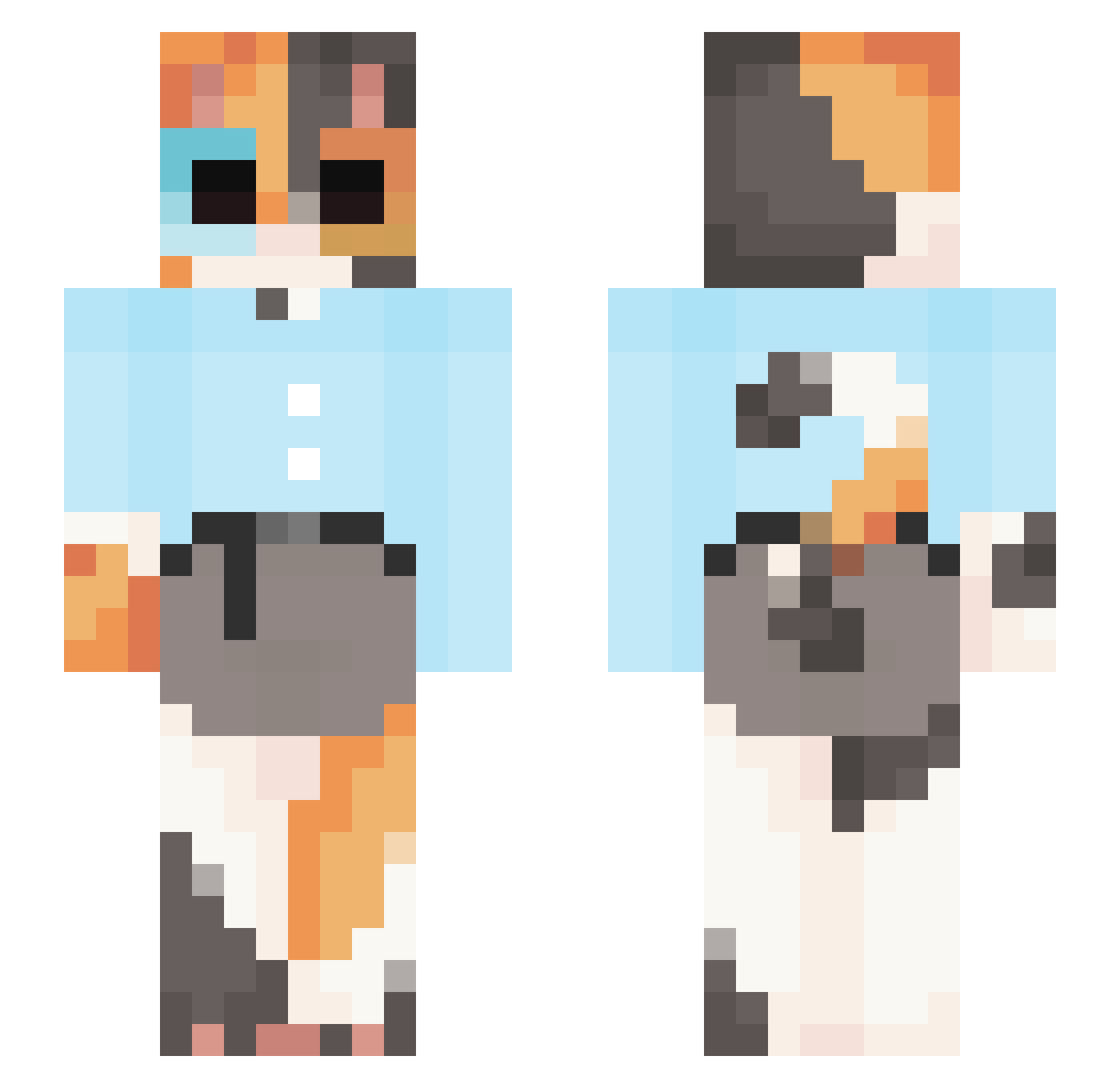 Quang_Long Minecraft skin, front and back view