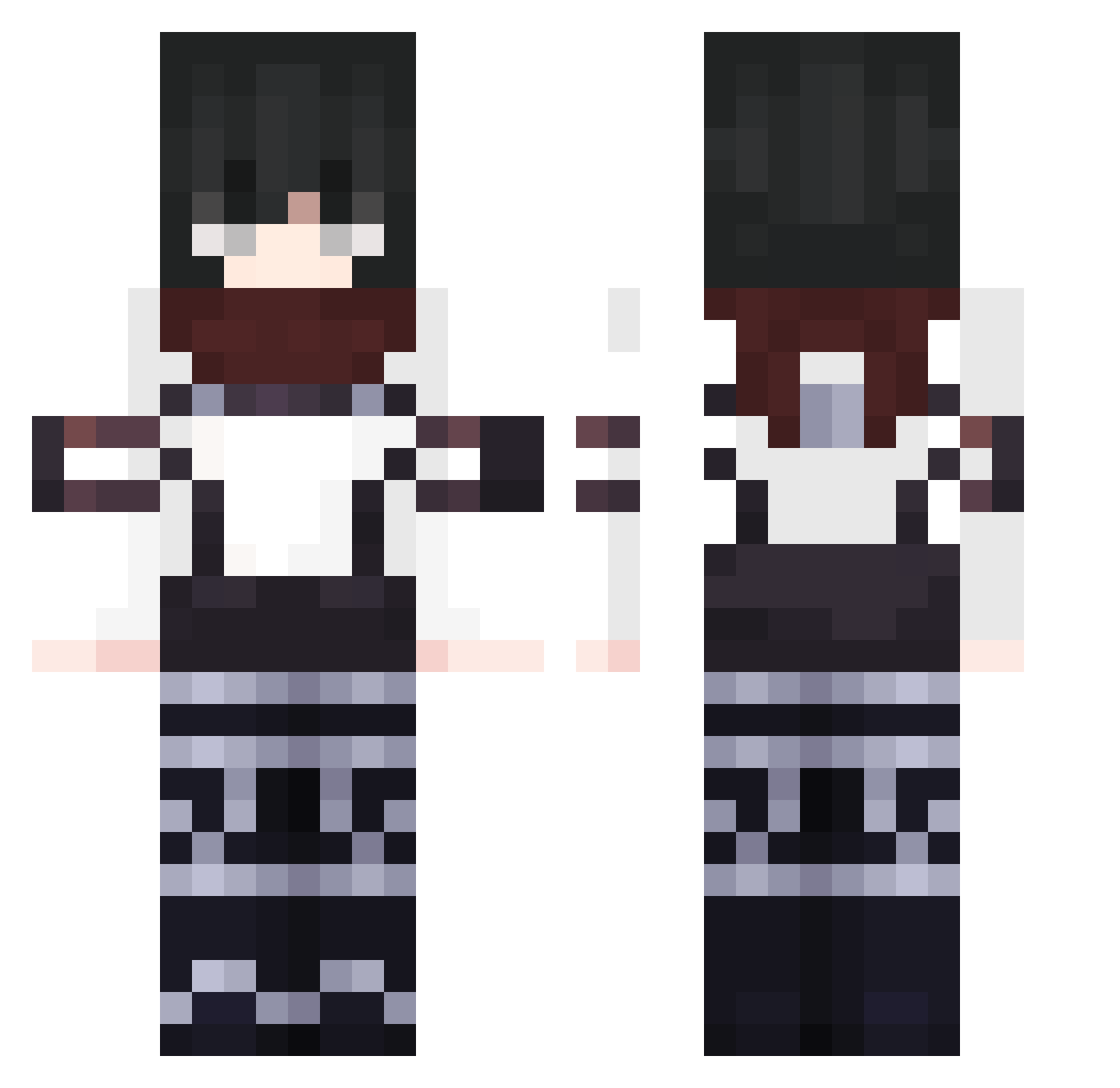 Fanny56 Minecraft skin, front and back view