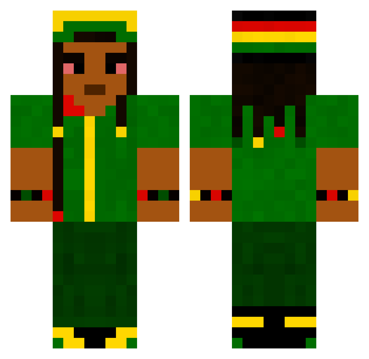 vRobbi_MMII Minecraft skin, front and back view