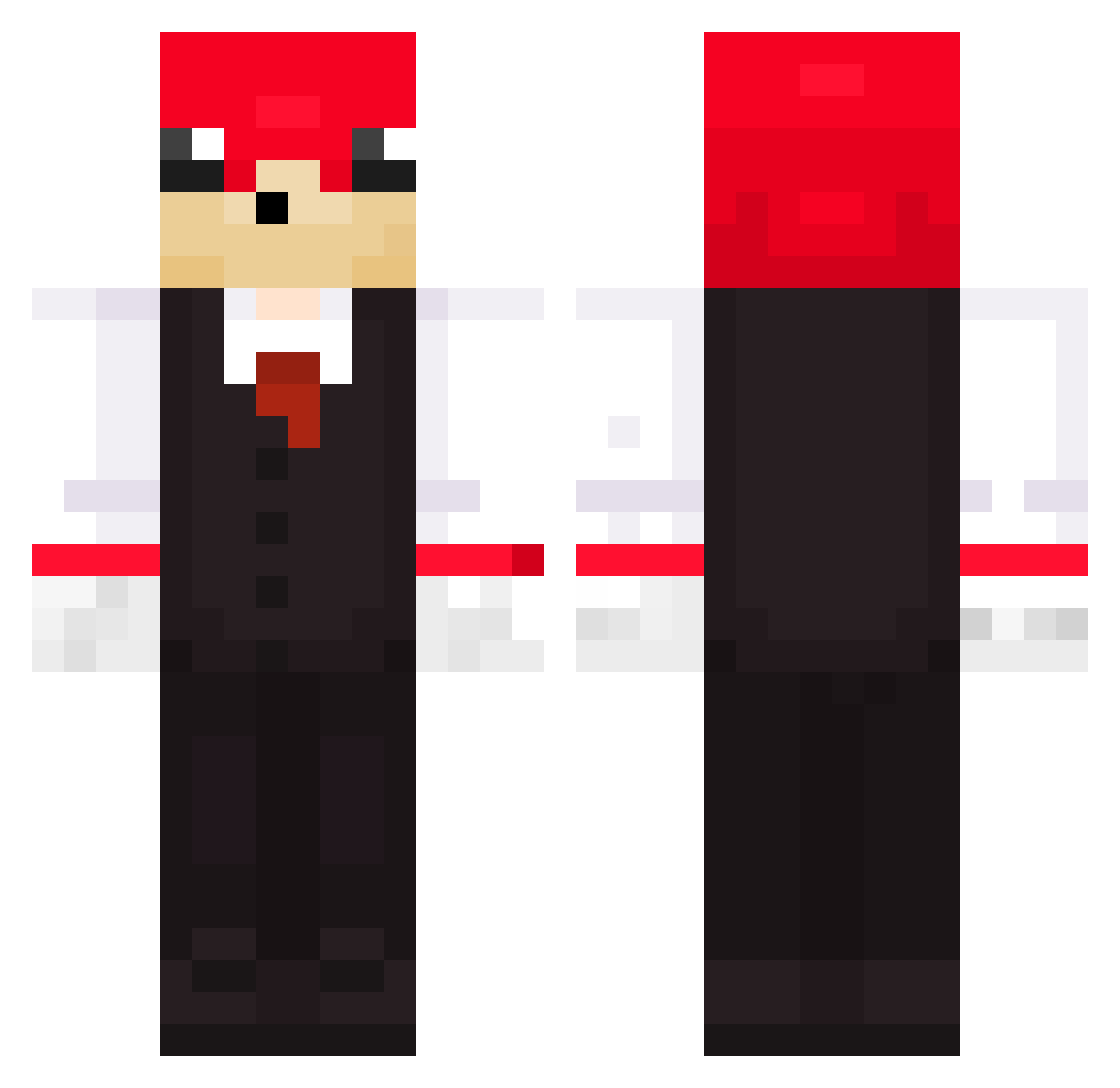 Deathh45 Minecraft skin, front and back view
