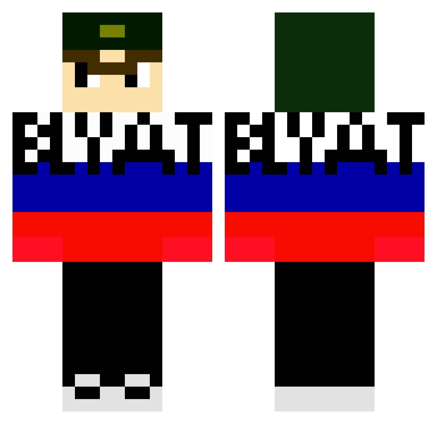 Isasi1108 Minecraft skin, front and back view