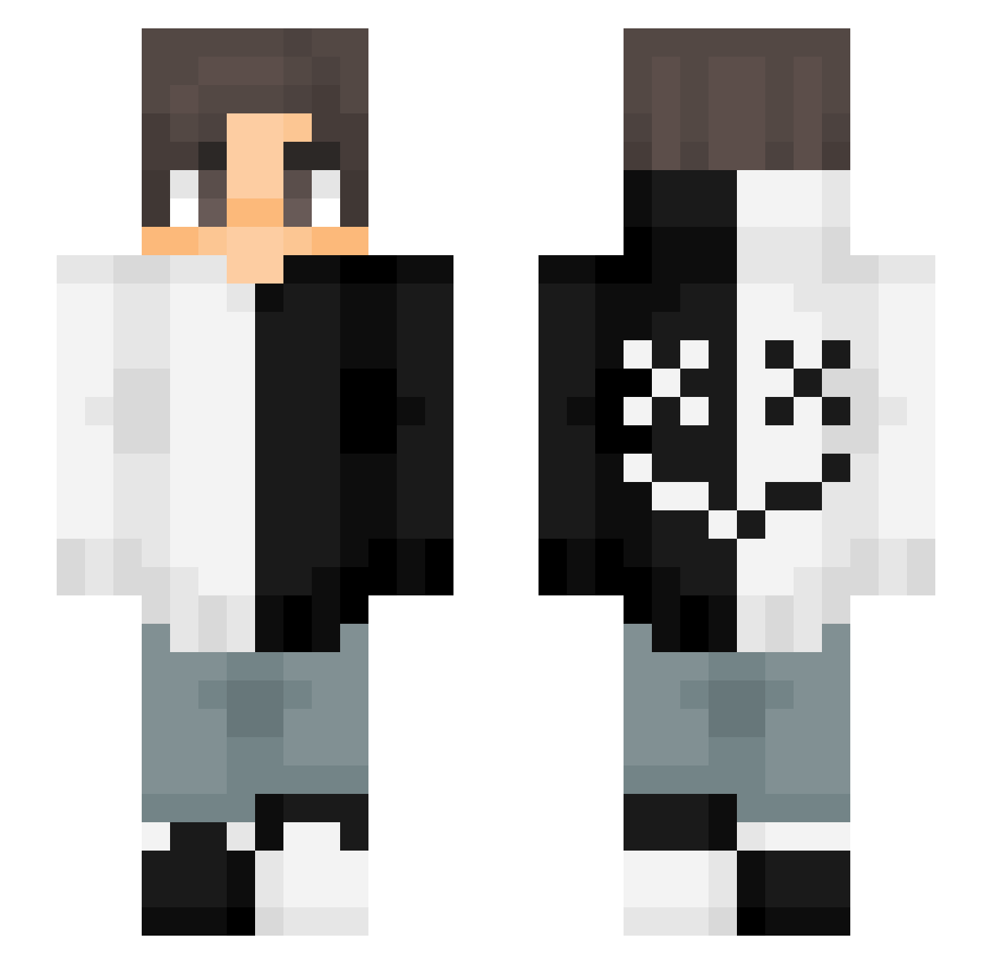 oJamx Minecraft skin, front and back view