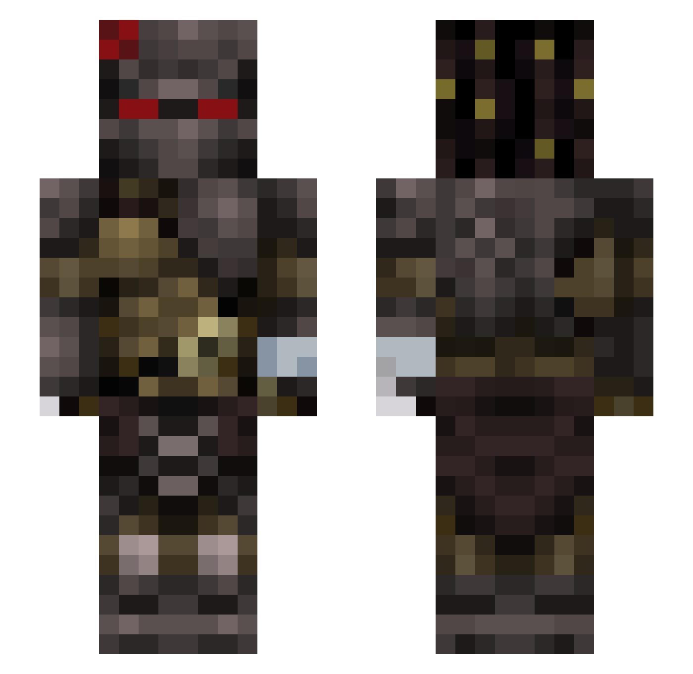 lilchumer Minecraft skin, front and back view