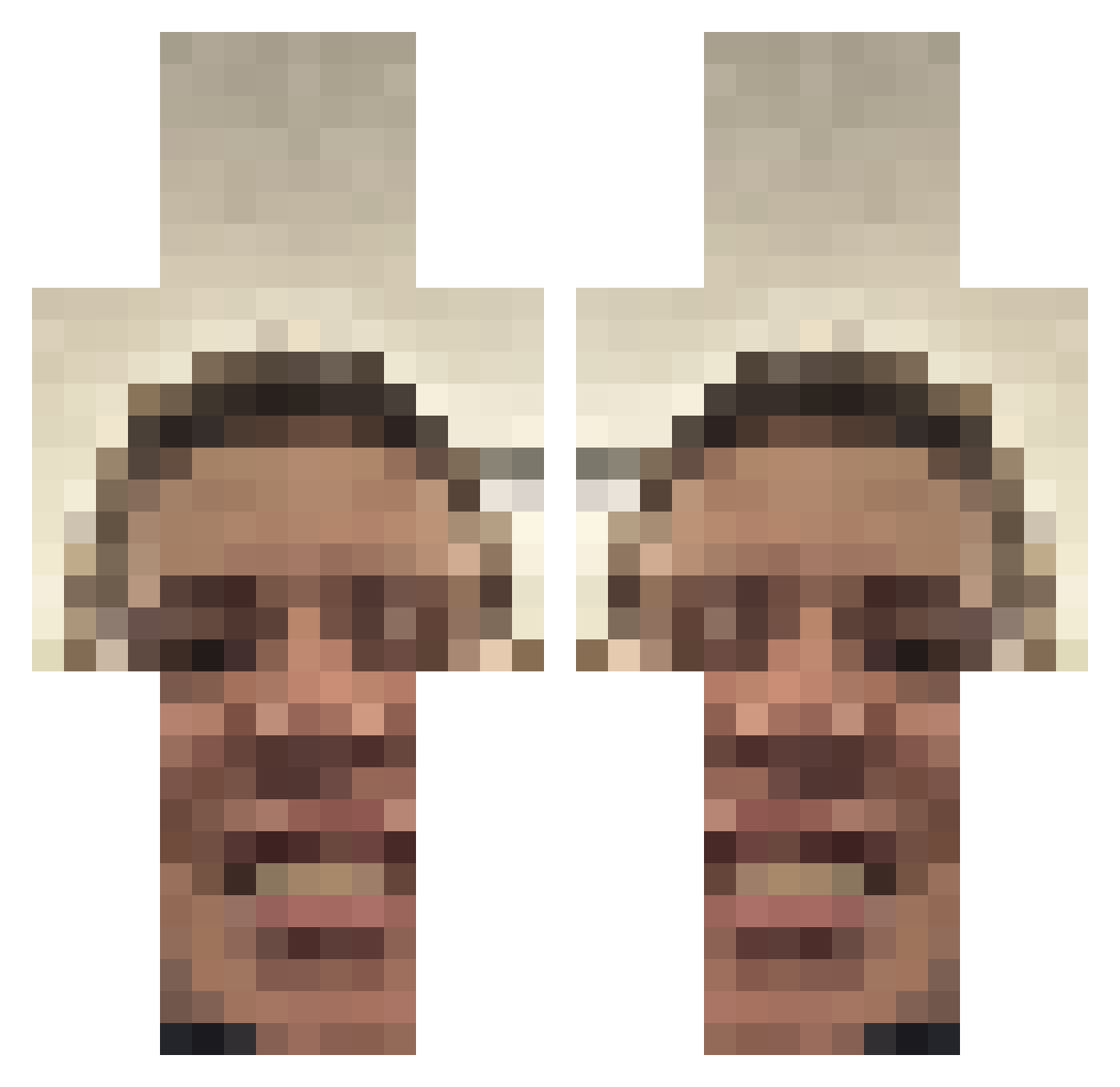 LunChun Minecraft skin, front and back view