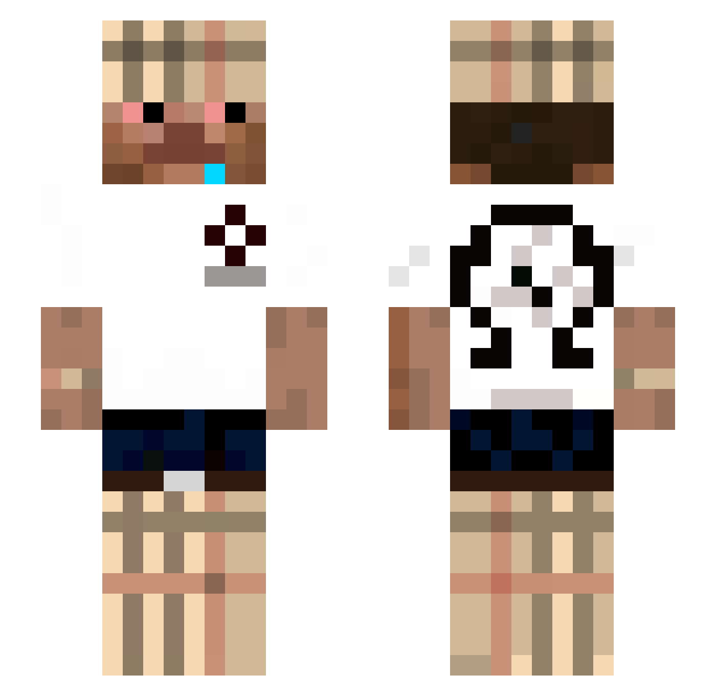 pickxzy Minecraft skin, front and back view
