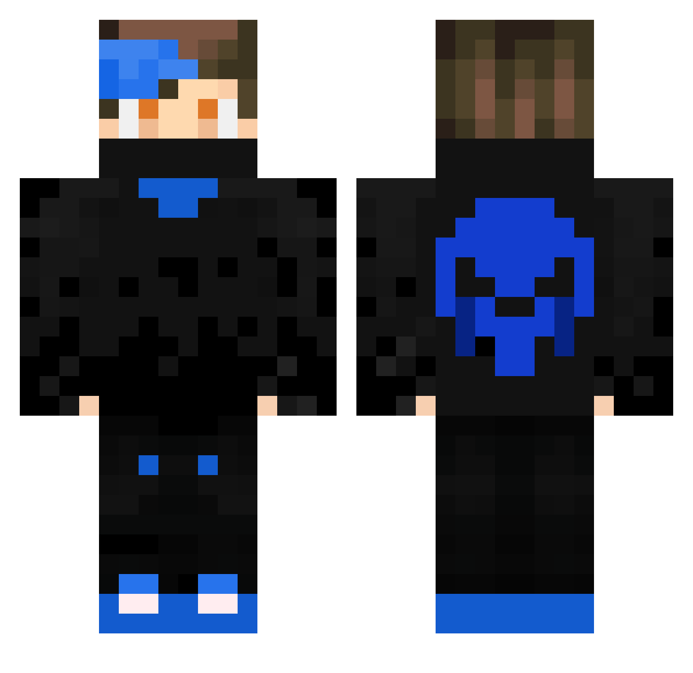 Zermay Minecraft skin, front and back view