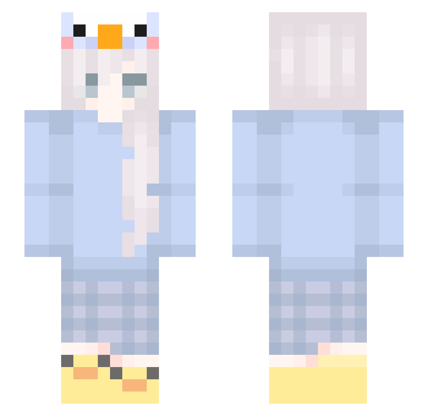 zKazukii Minecraft skin, front and back view
