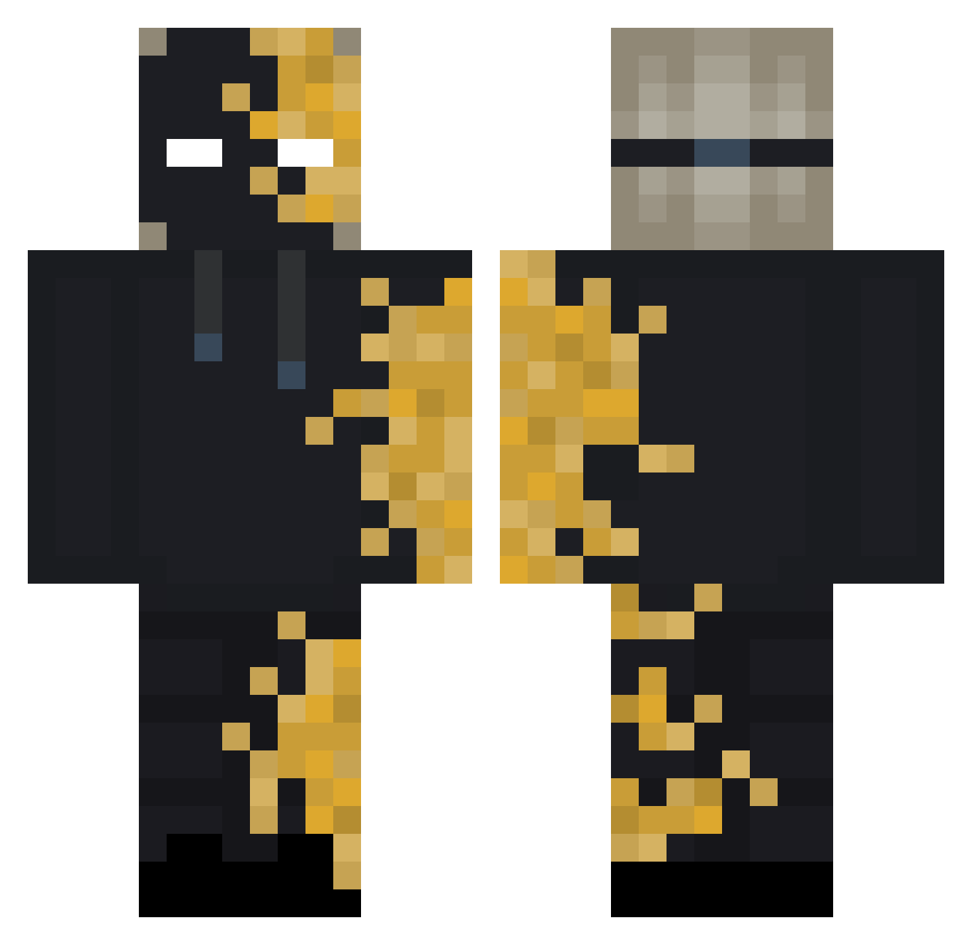 Monsters2 Minecraft skin, front and back view