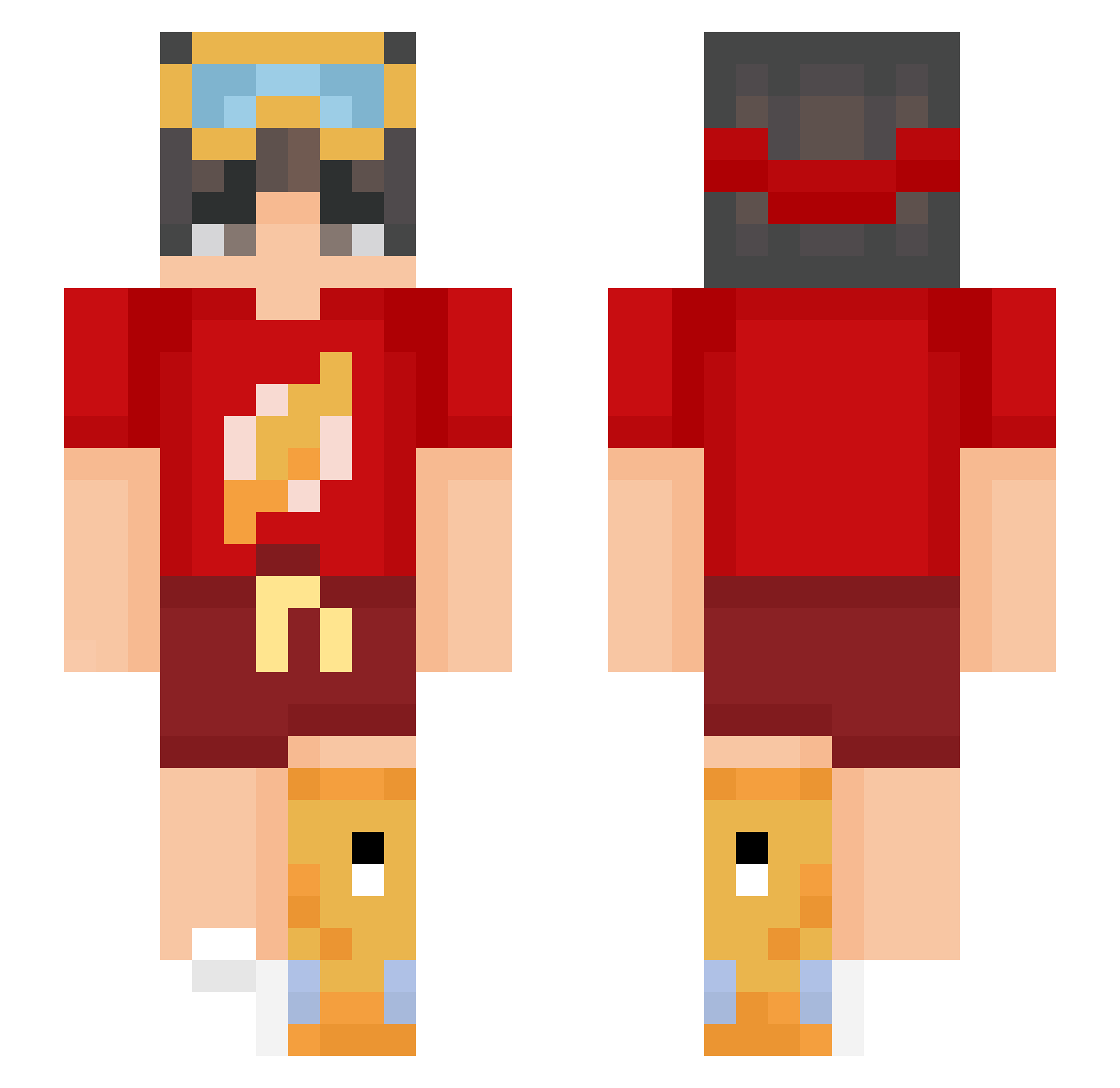 Matthewhero Minecraft skin, front and back view