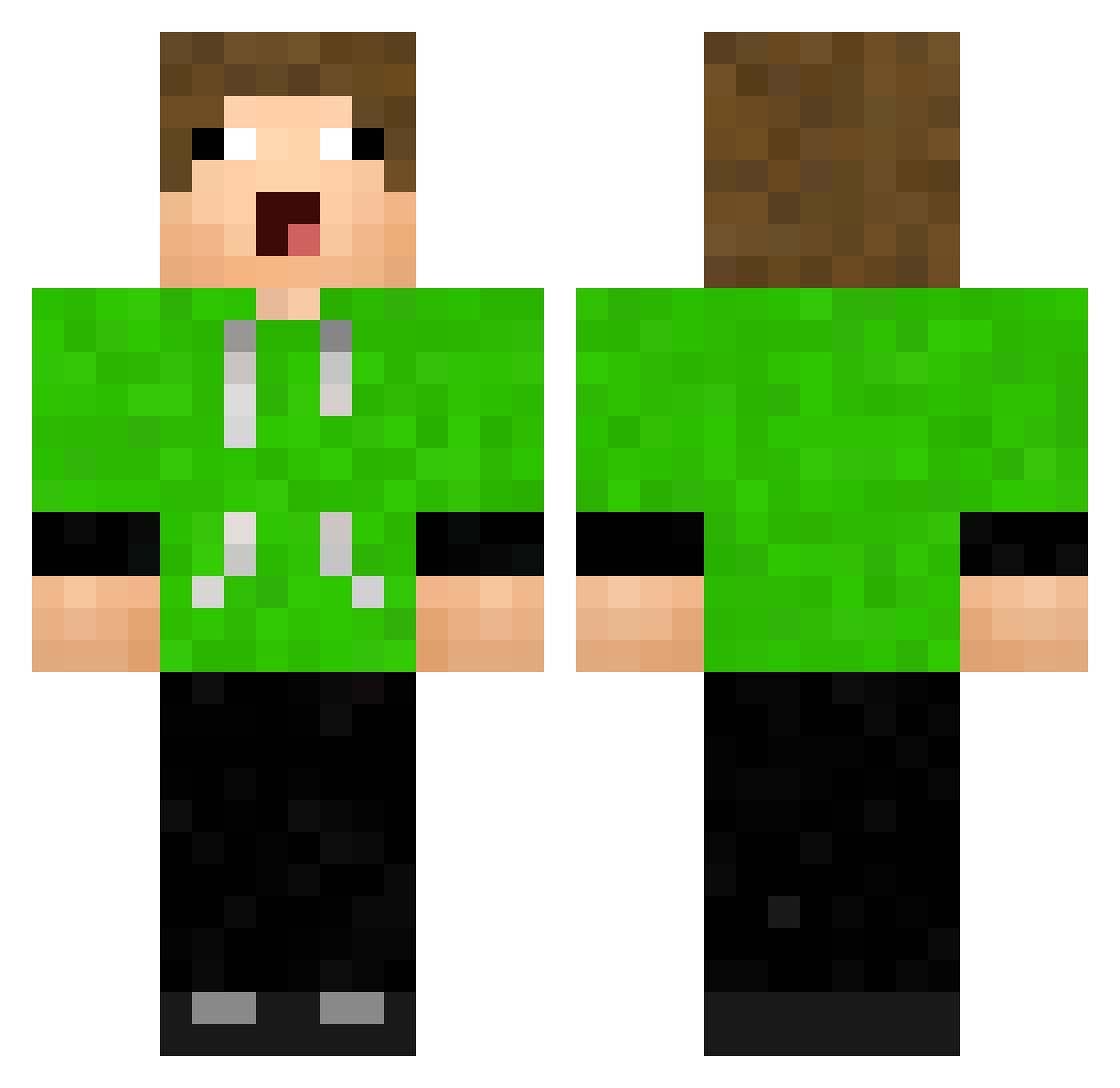 justflolol Minecraft skin, front and back view