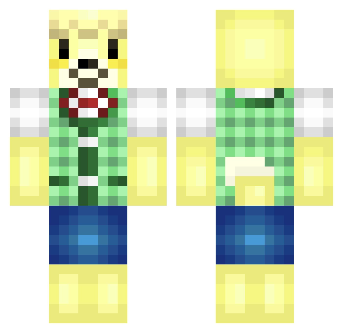 Oddflames Minecraft skin, front and back view