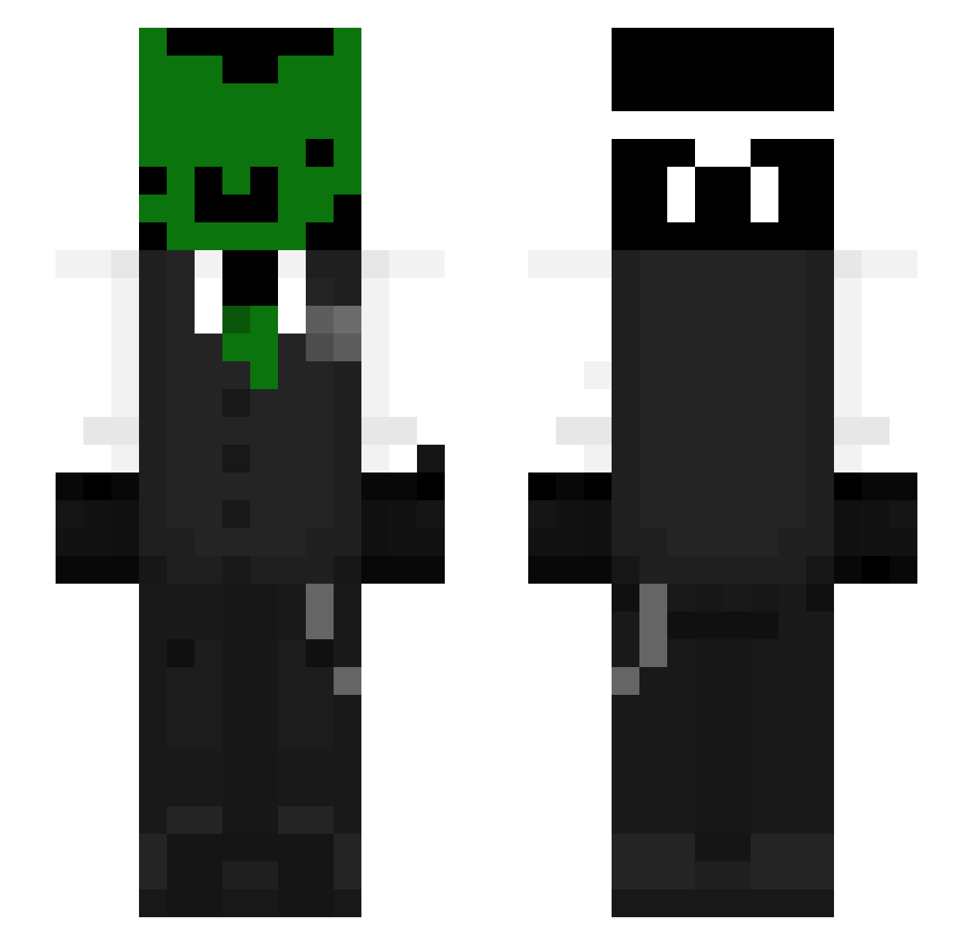 3Liv3s Minecraft skin, front and back view