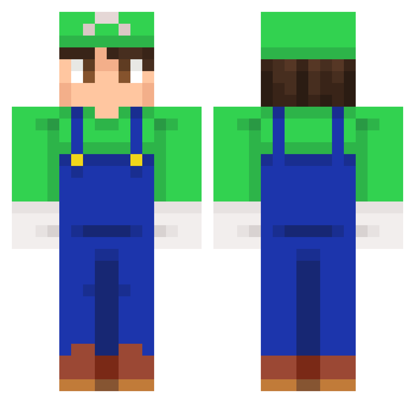 Sapqy Minecraft skin, front and back view