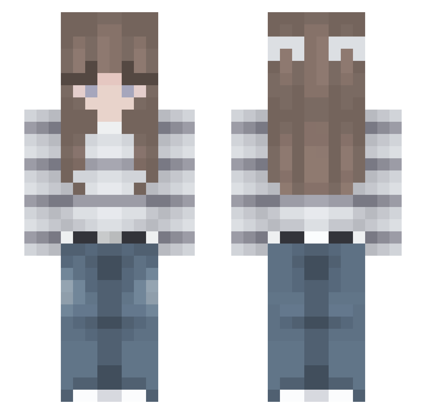 sunrhia Minecraft skin, front and back view