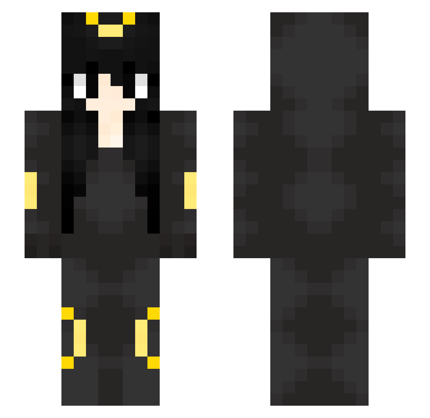 fayebl Minecraft skin, front and back view