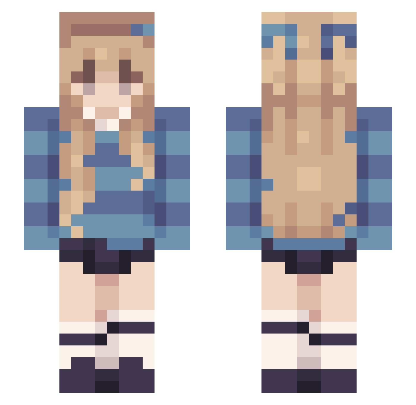 10_Izzy_ Minecraft skin, front and back view